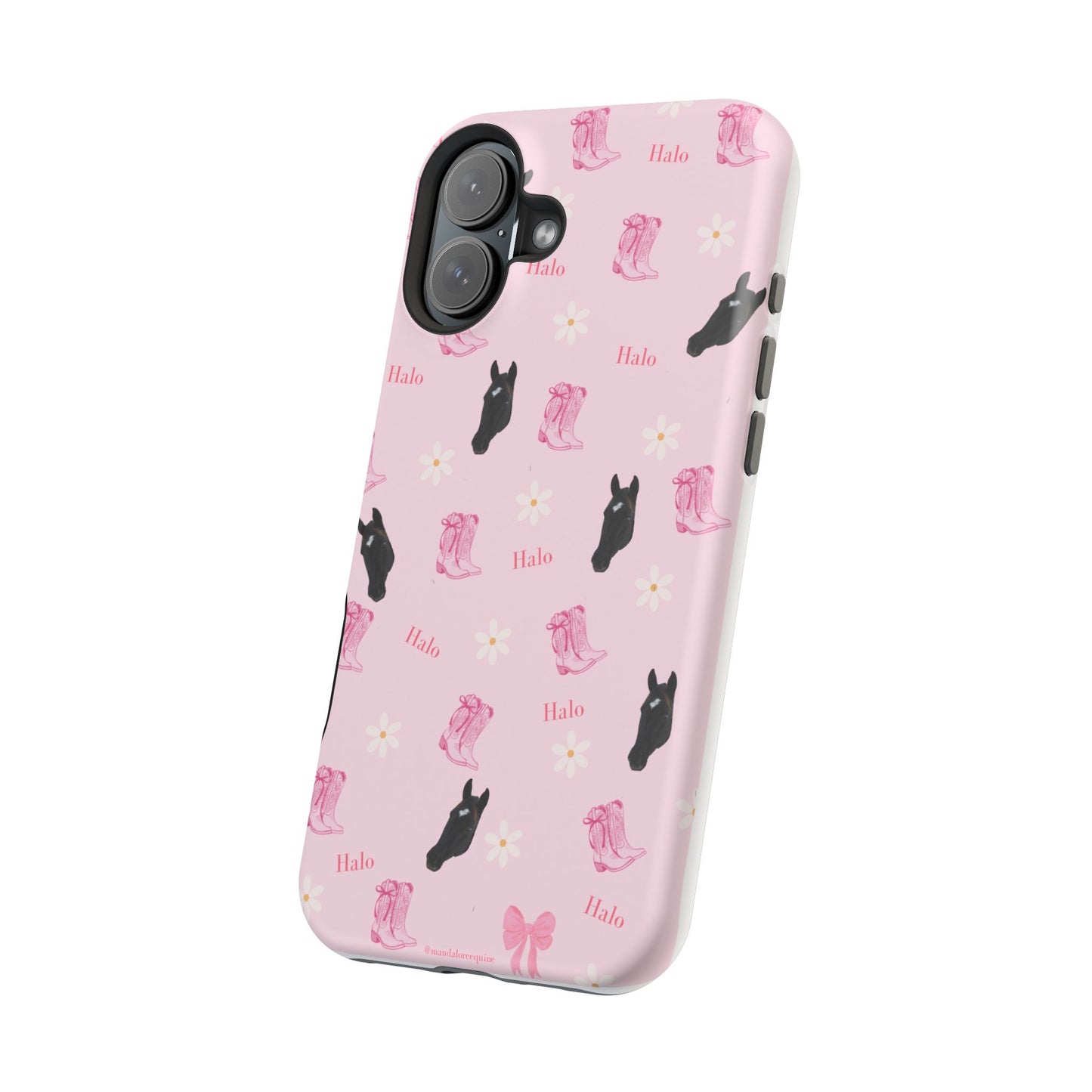 Magnetic Impact-Resistant Phone Case — Cute Pink Cat Pattern