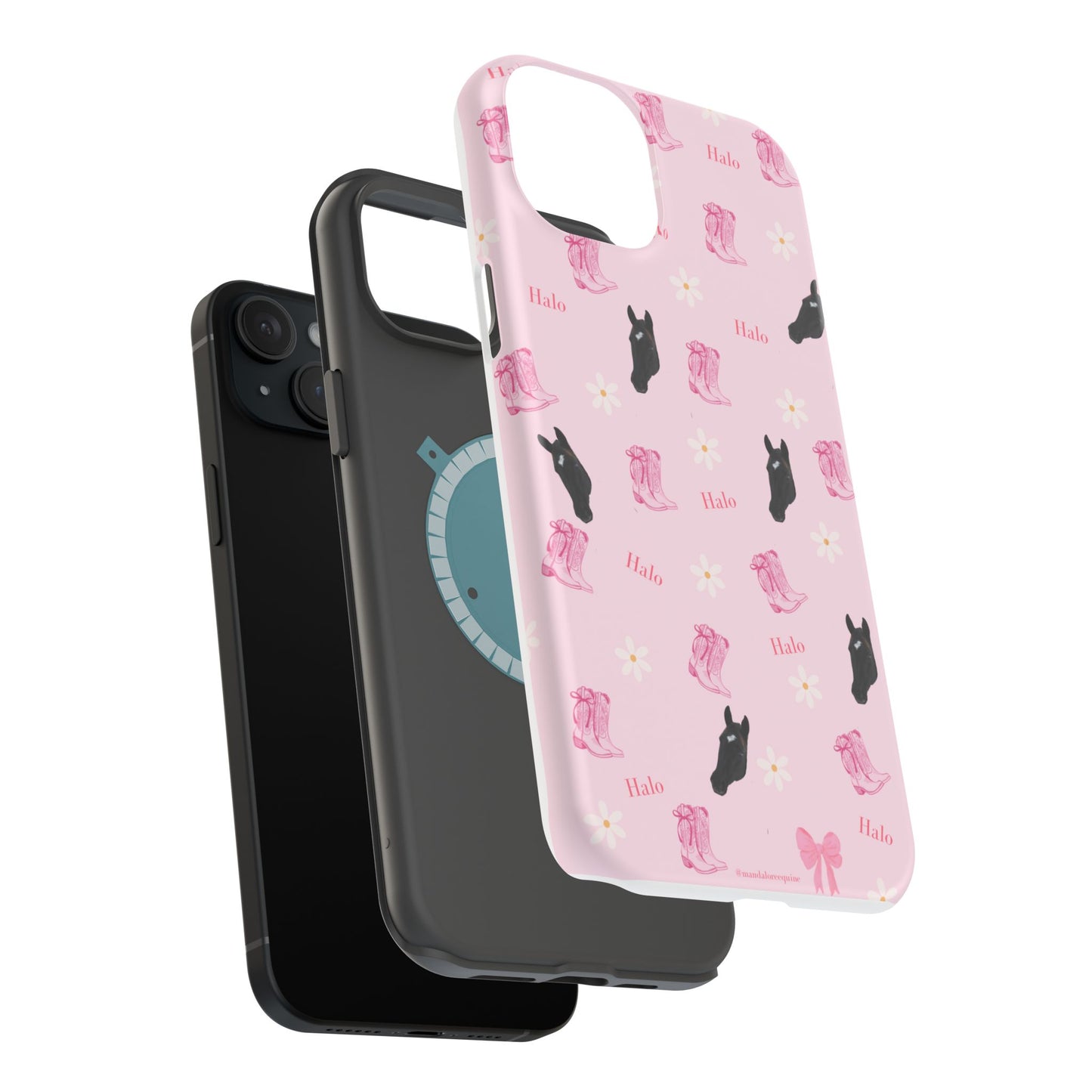 Magnetic Impact-Resistant Phone Case — Cute Pink Cat Pattern