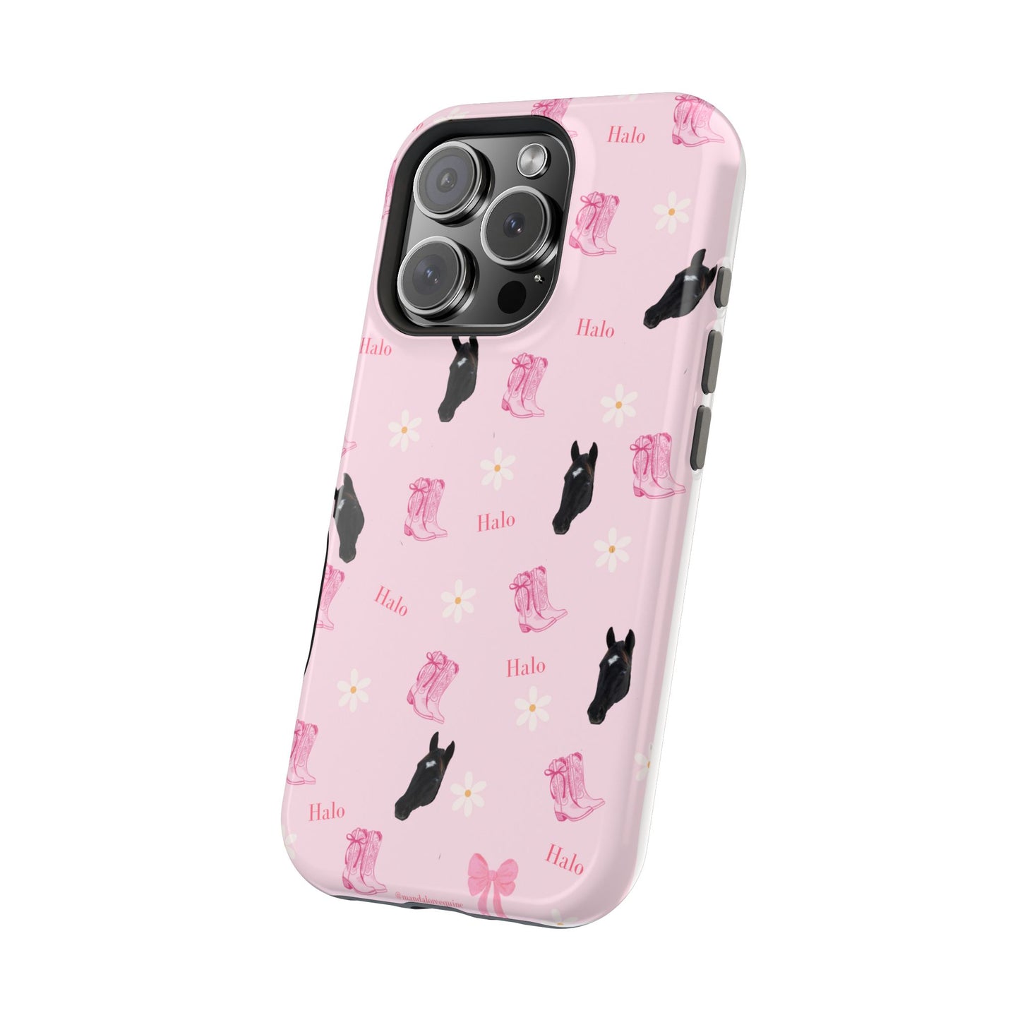 Magnetic Impact-Resistant Phone Case — Cute Pink Cat Pattern