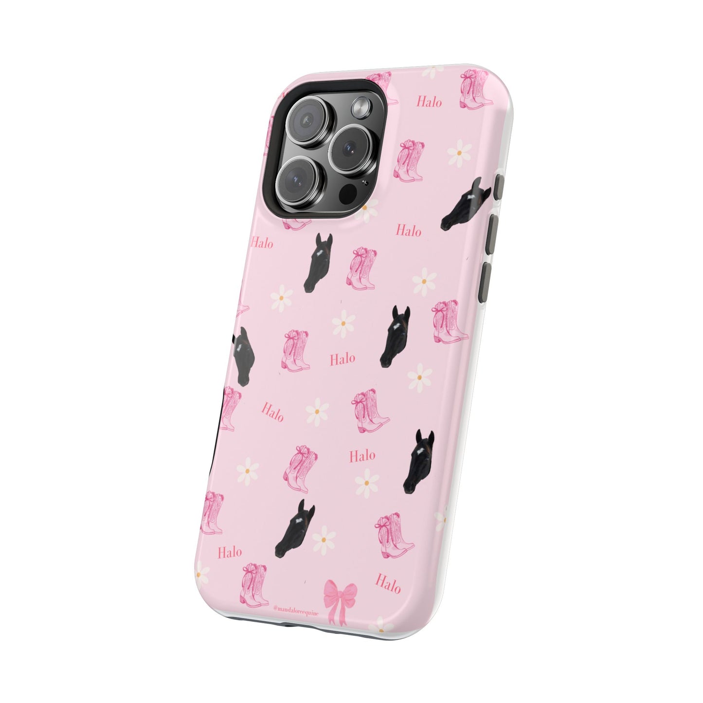 Magnetic Impact-Resistant Phone Case — Cute Pink Cat Pattern