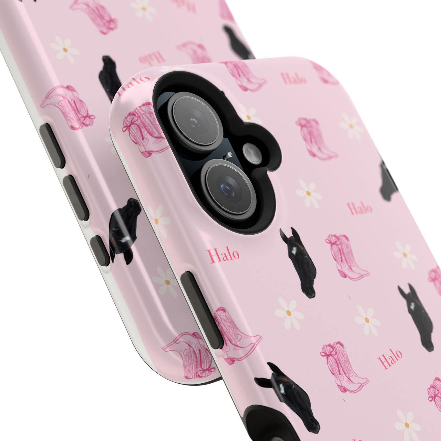 Magnetic Impact-Resistant Phone Case — Cute Pink Cat Pattern