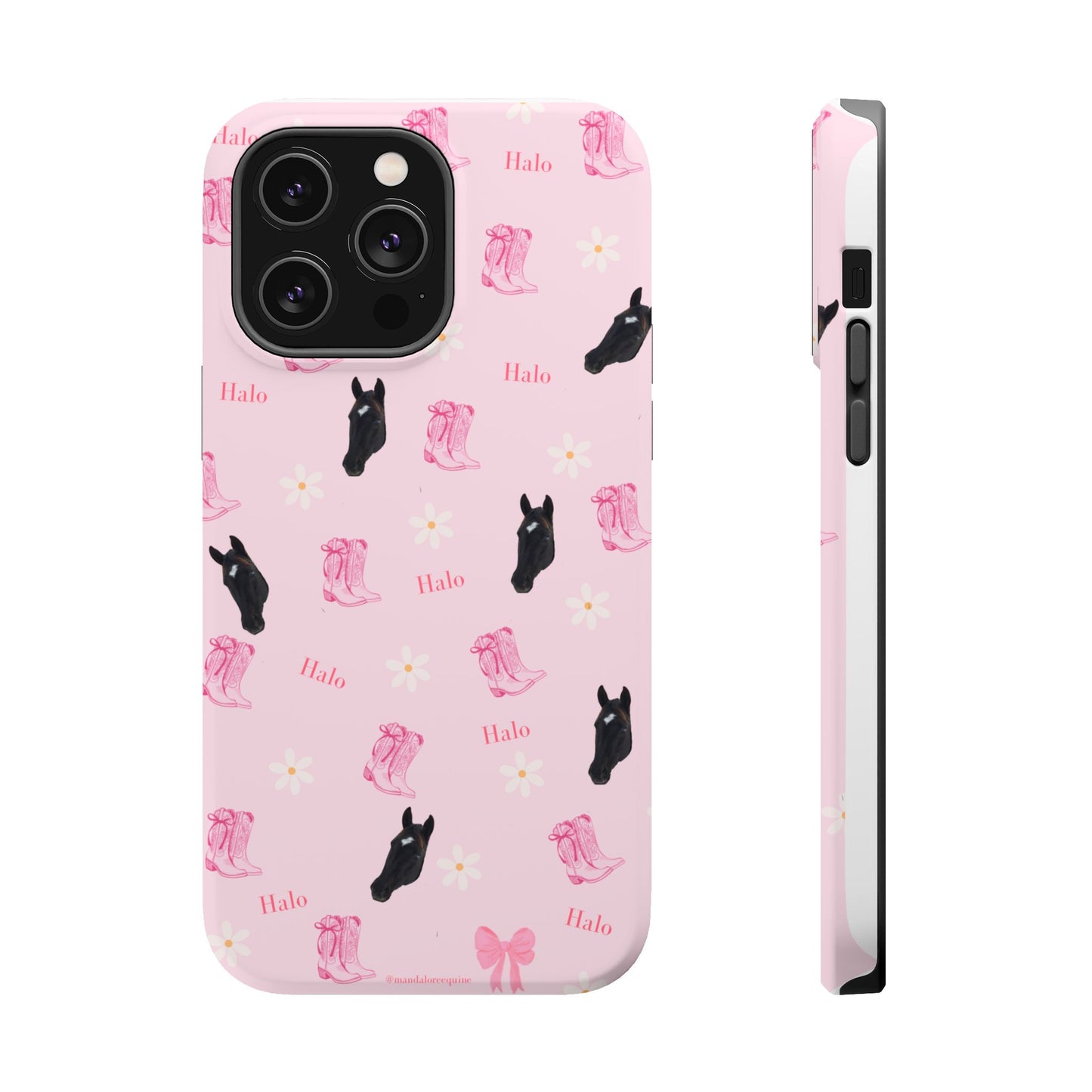 Magnetic Impact-Resistant Phone Case — Cute Pink Cat Pattern