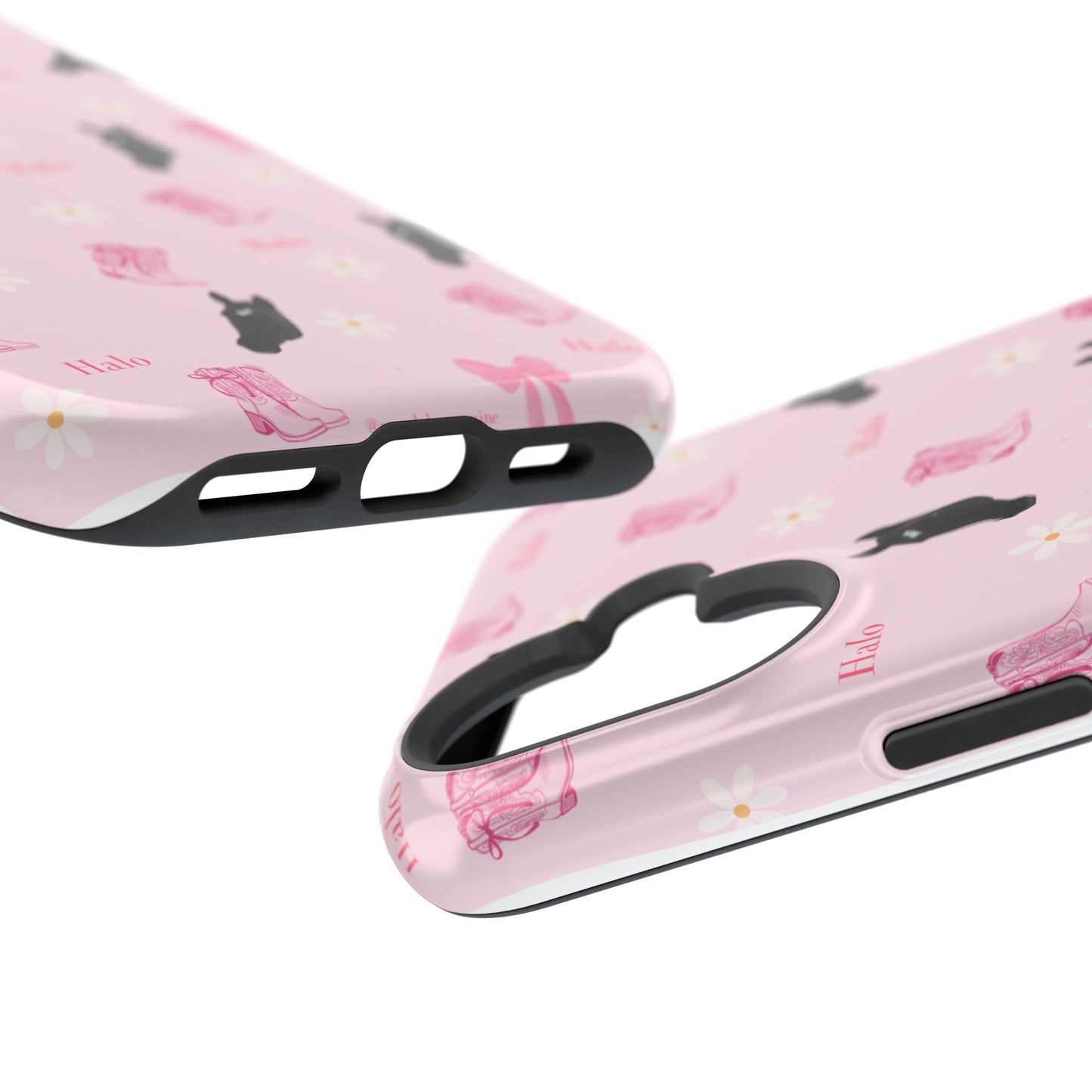 Magnetic Impact-Resistant Phone Case — Cute Pink Cat Pattern
