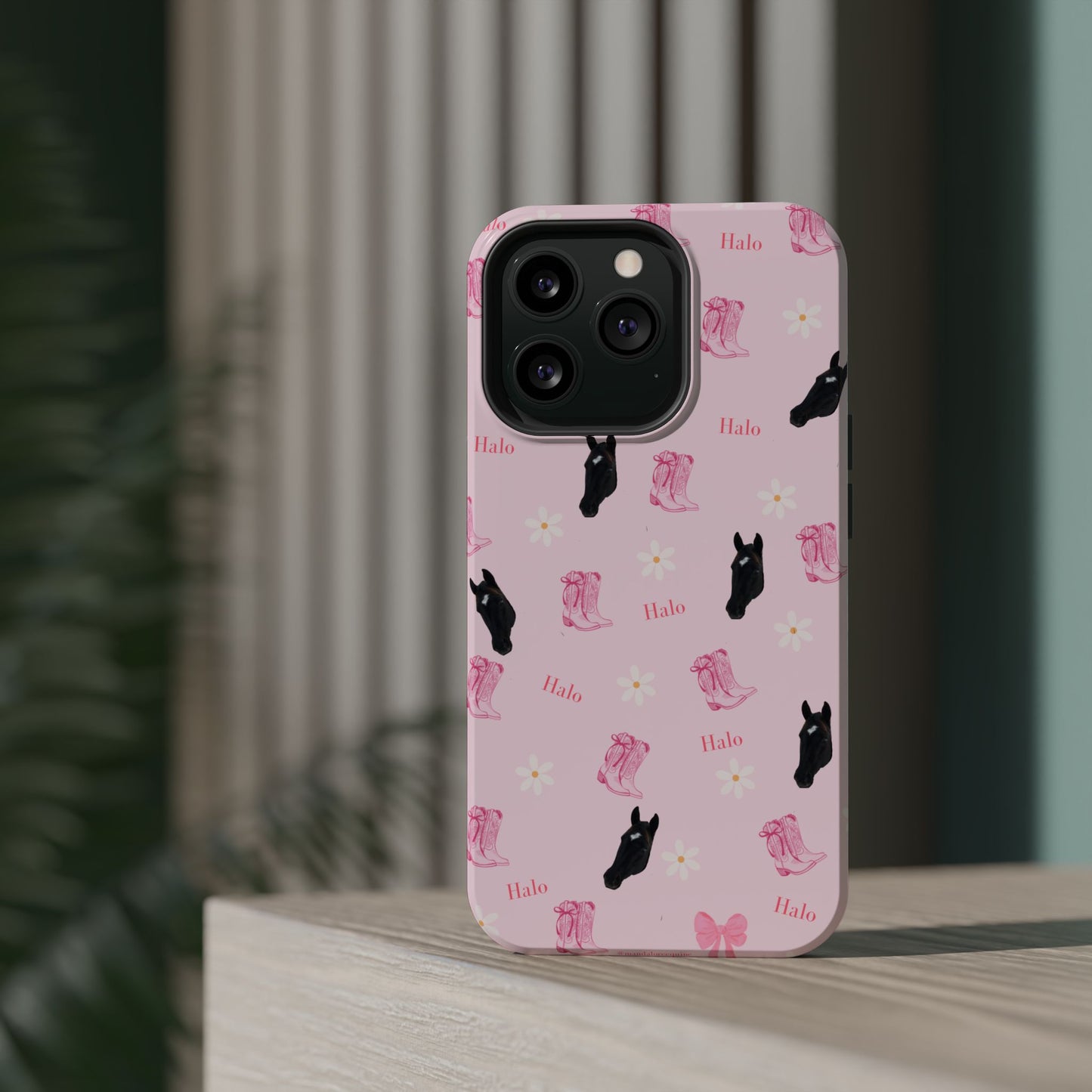 Magnetic Impact-Resistant Phone Case — Cute Pink Cat Pattern