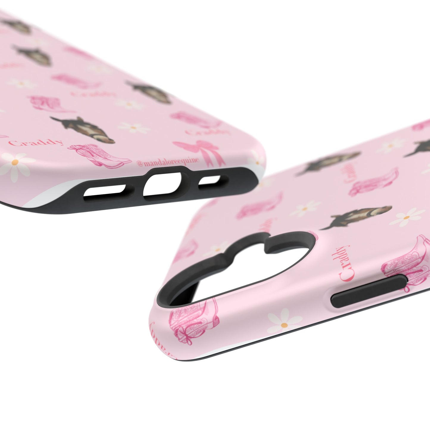 Pink Horse Pattern Magnetic Impact Case — Custom Equestrian iPhone Cover