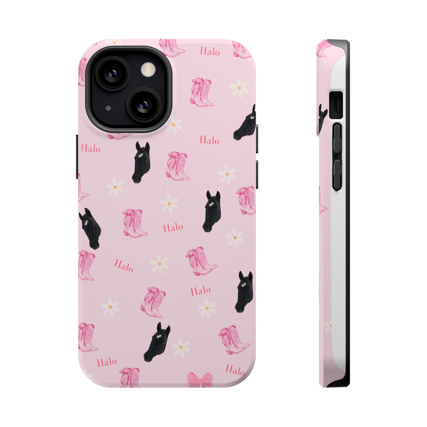 Magnetic Impact-Resistant Phone Case — Cute Pink Cat Pattern