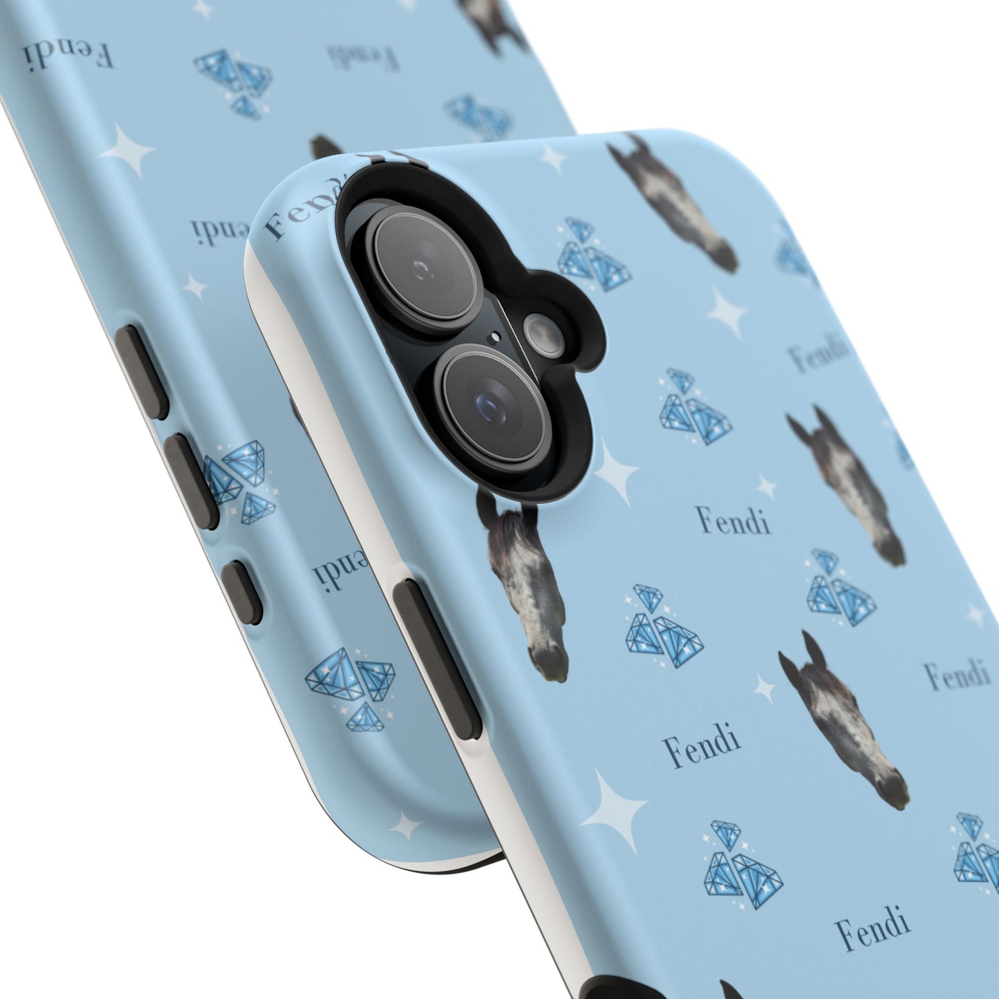 Blue Horse Pattern Magnetic Impact-Resistant Phone Case