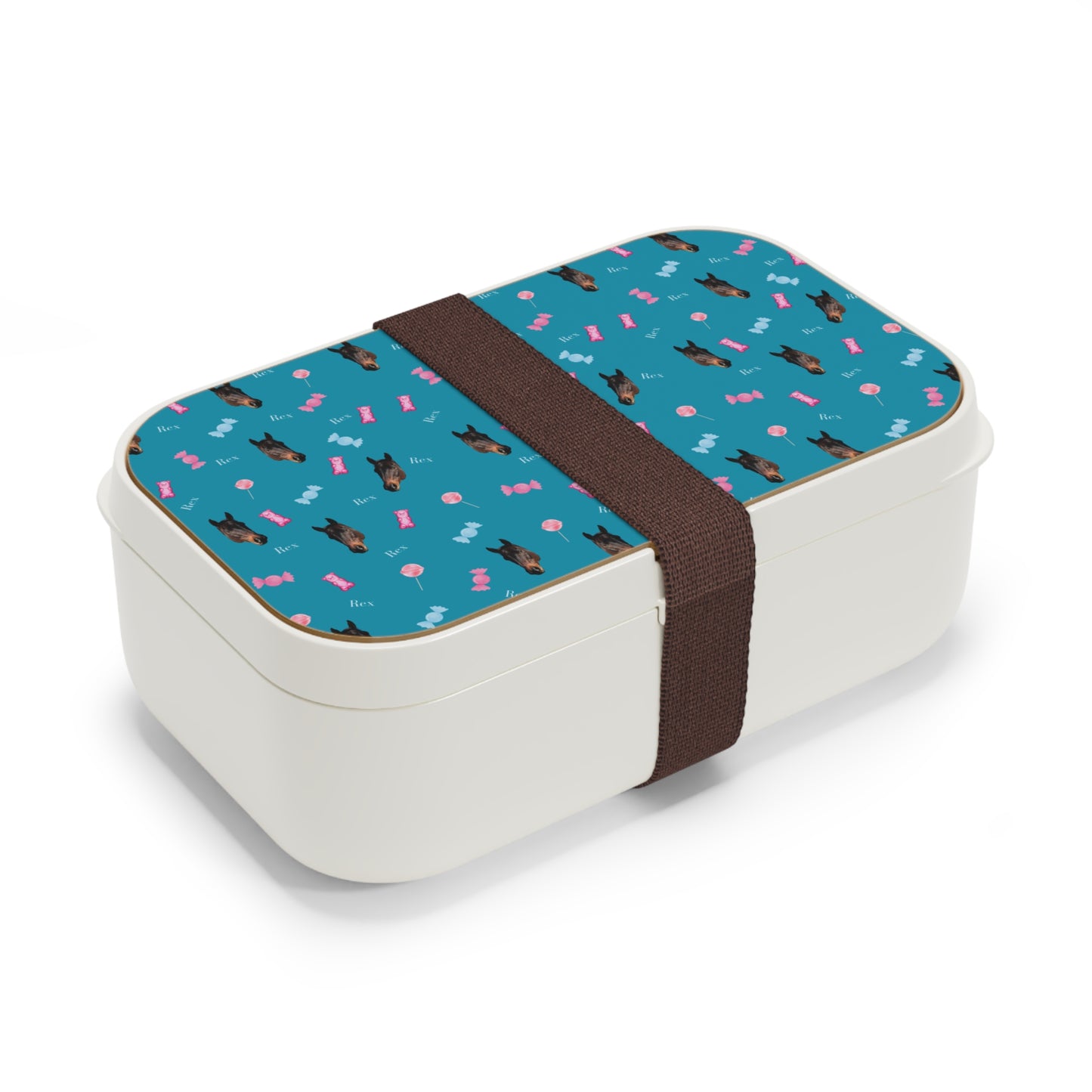 Bento Box — Cute Dog & Candy Pattern Lunch Box