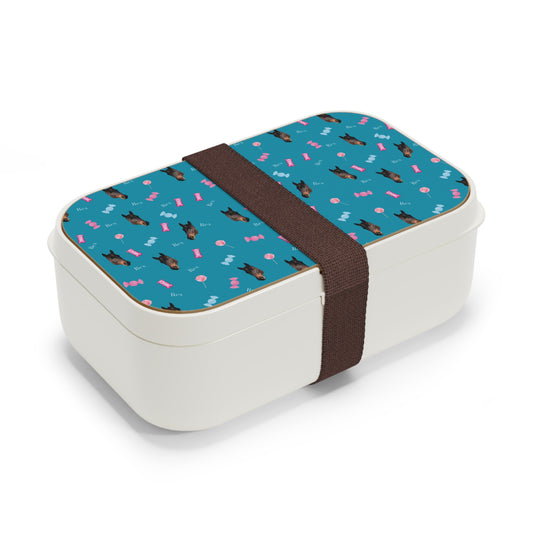 Bento Box — Cute Dog & Candy Pattern Lunch Box