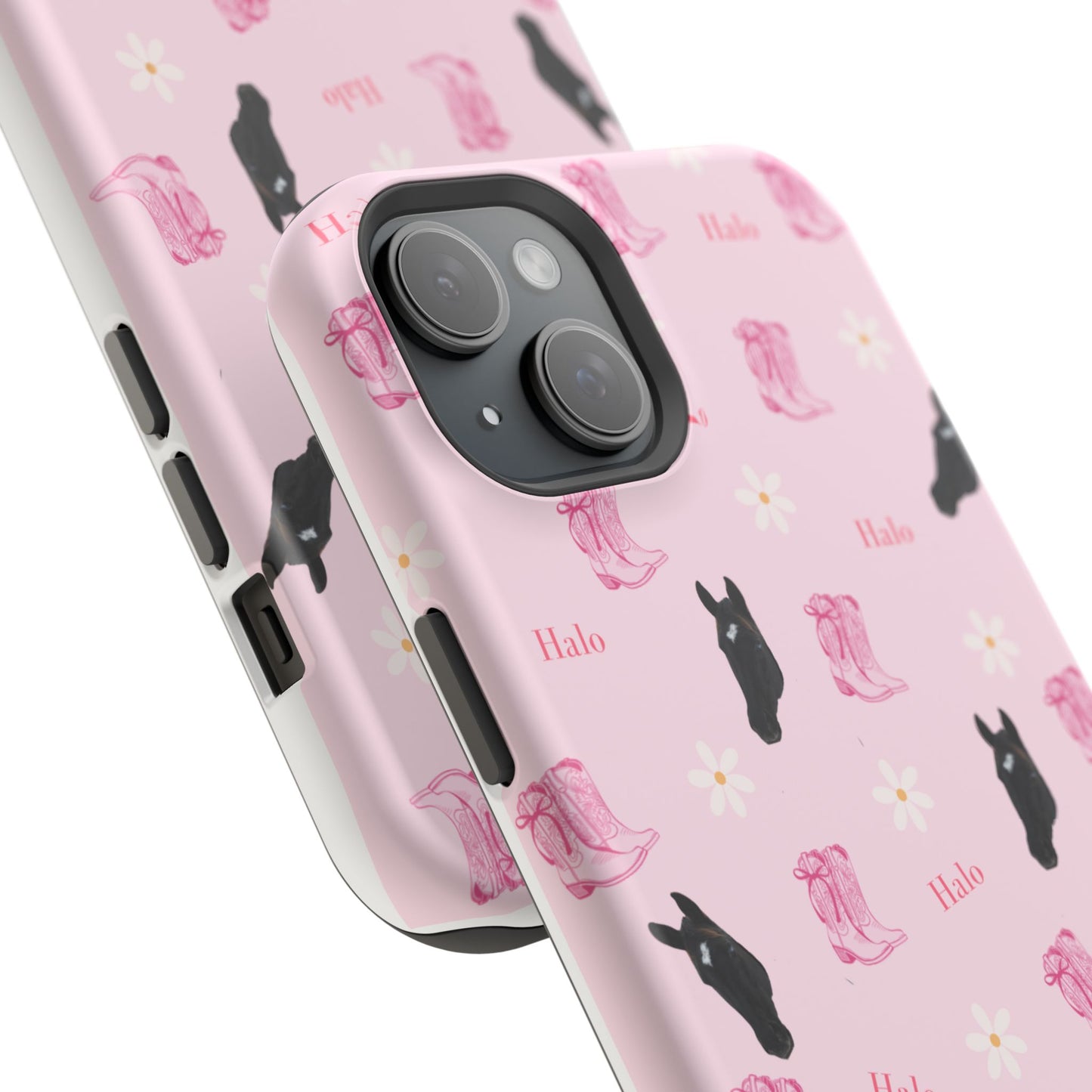 Magnetic Impact-Resistant Phone Case — Cute Pink Cat Pattern