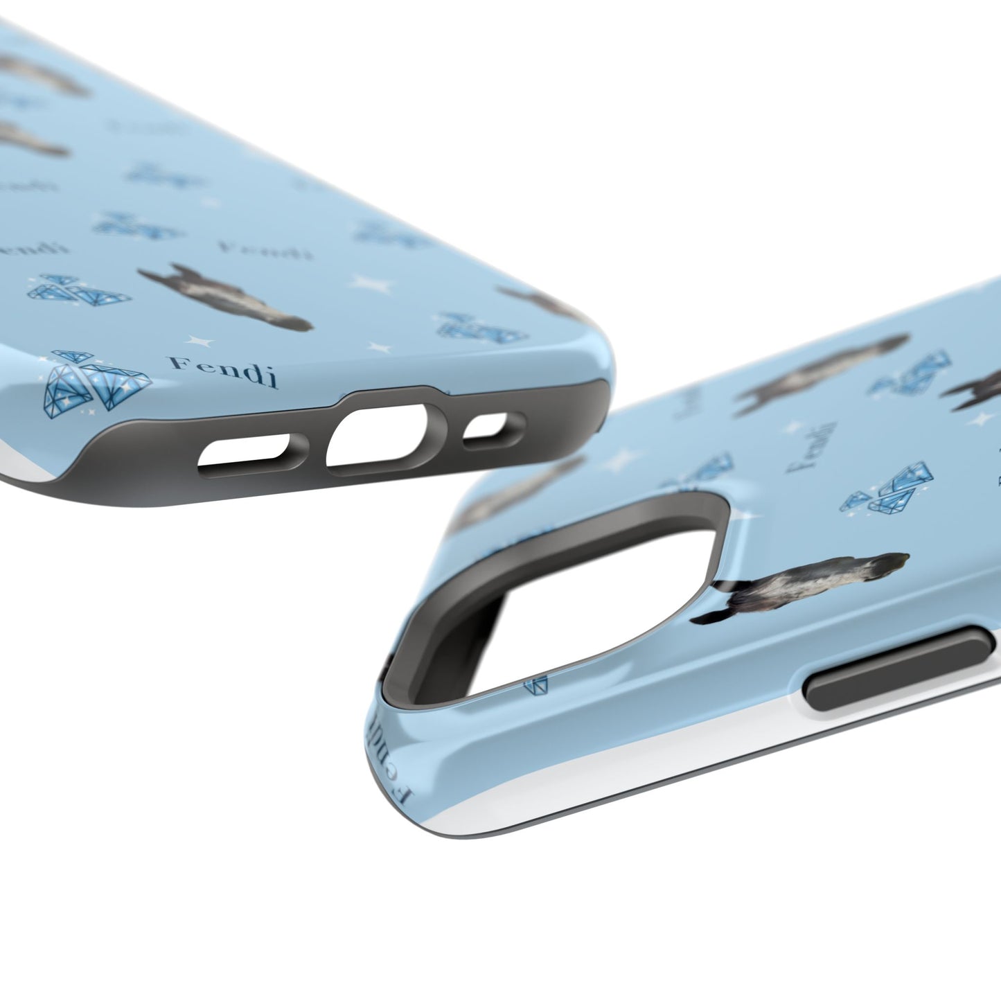 Blue Horse Pattern Magnetic Impact-Resistant Phone Case