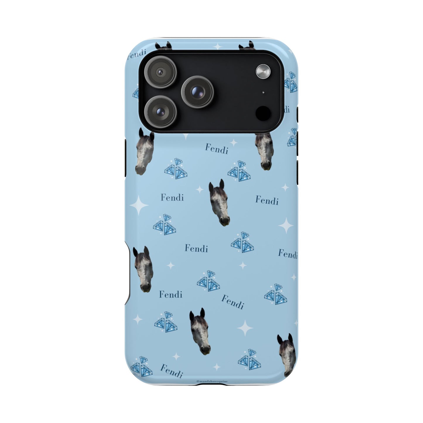 Blue Horse Pattern Magnetic Impact-Resistant Phone Case