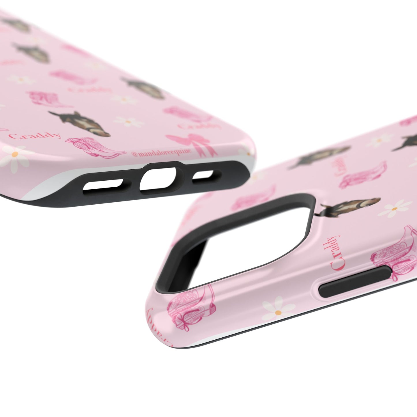 Pink Horse Pattern Magnetic Impact Case — Custom Equestrian iPhone Cover