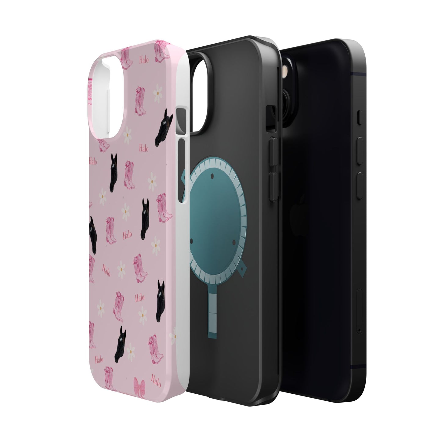 Magnetic Impact-Resistant Phone Case — Cute Pink Cat Pattern