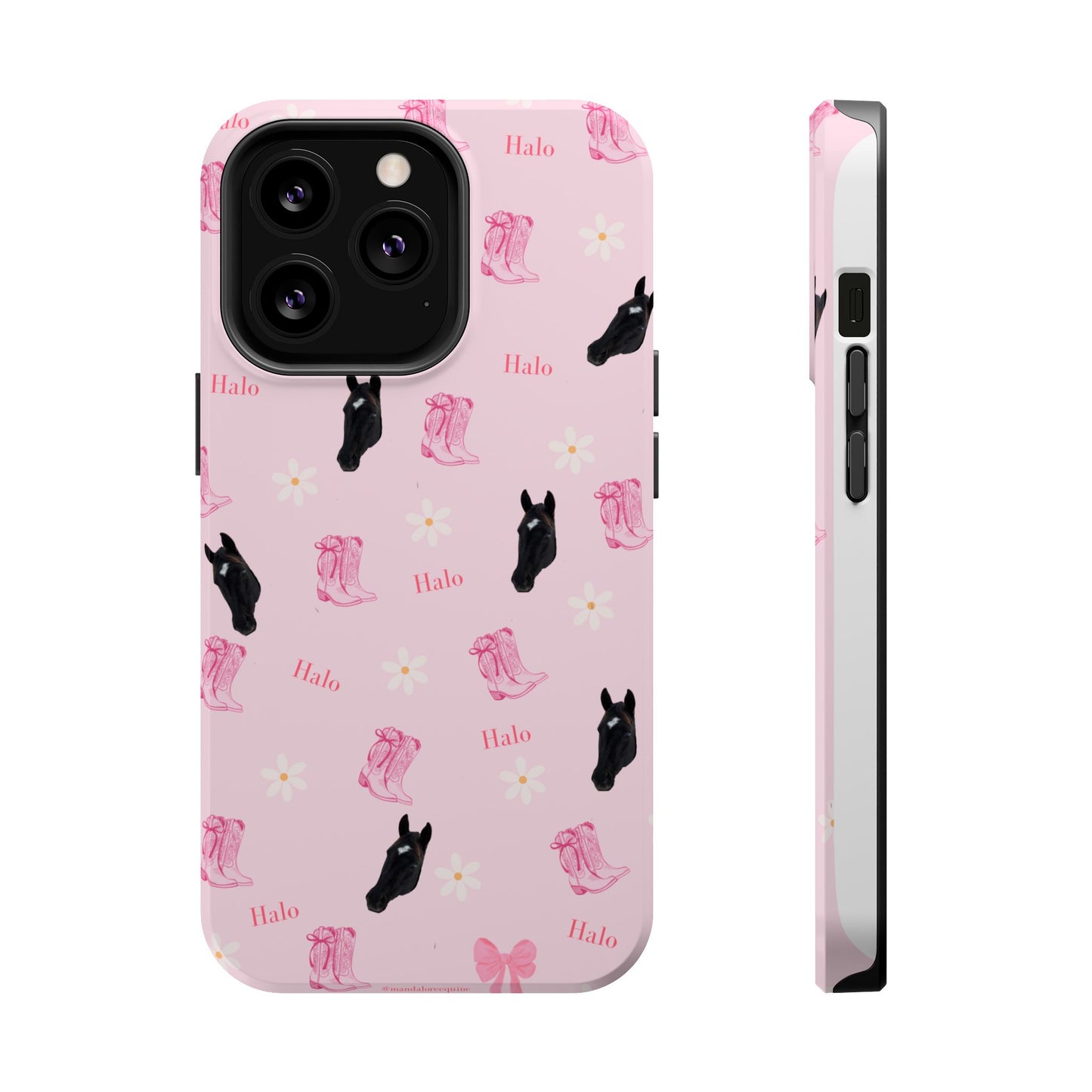 Magnetic Impact-Resistant Phone Case — Cute Pink Cat Pattern