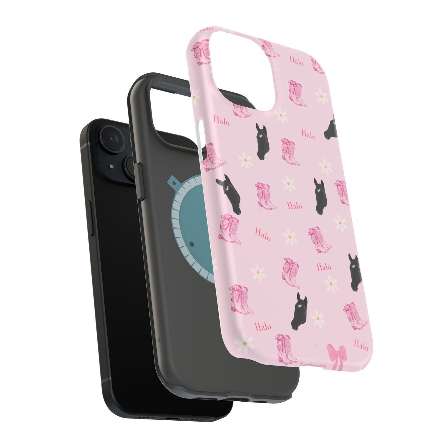 Magnetic Impact-Resistant Phone Case — Cute Pink Cat Pattern