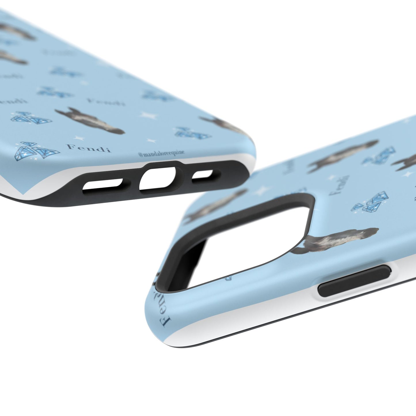 Blue Horse Pattern Magnetic Impact-Resistant Phone Case