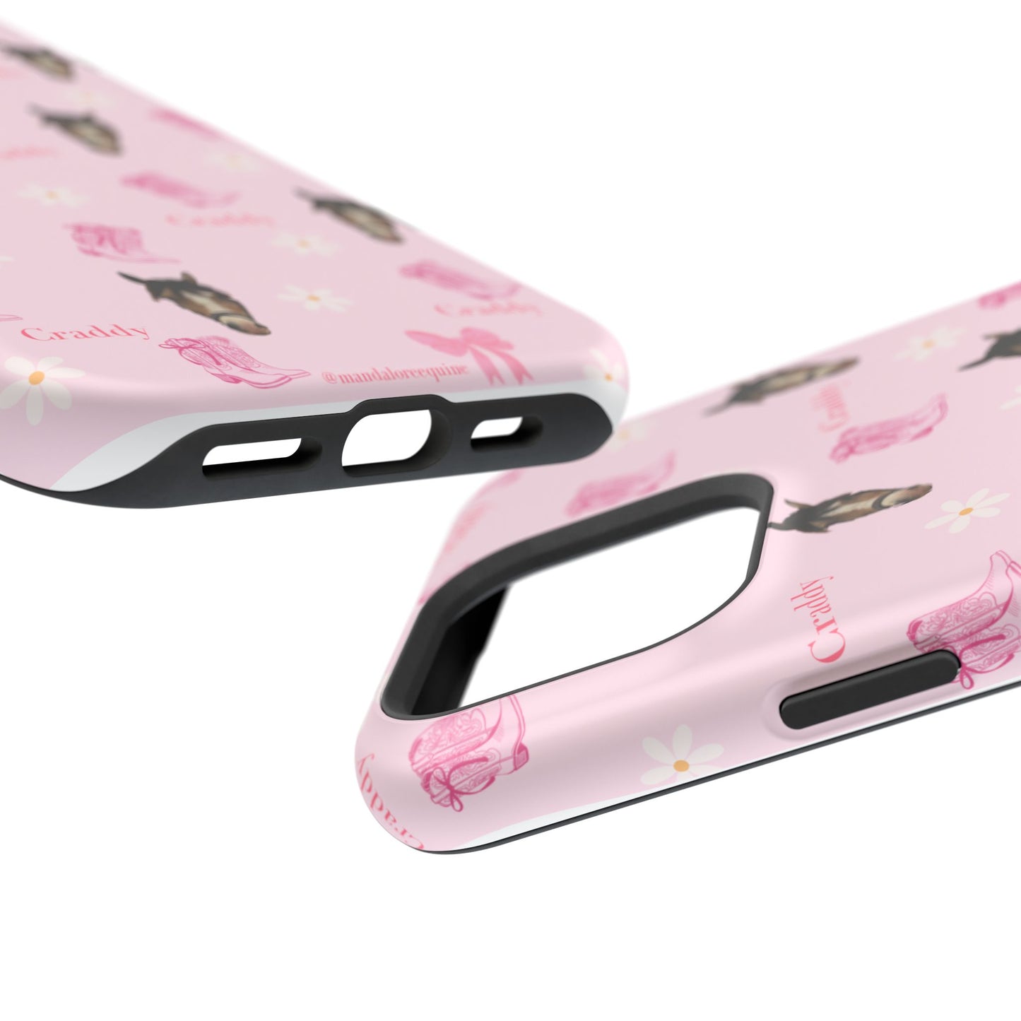 Pink Horse Pattern Magnetic Impact Case — Custom Equestrian iPhone Cover