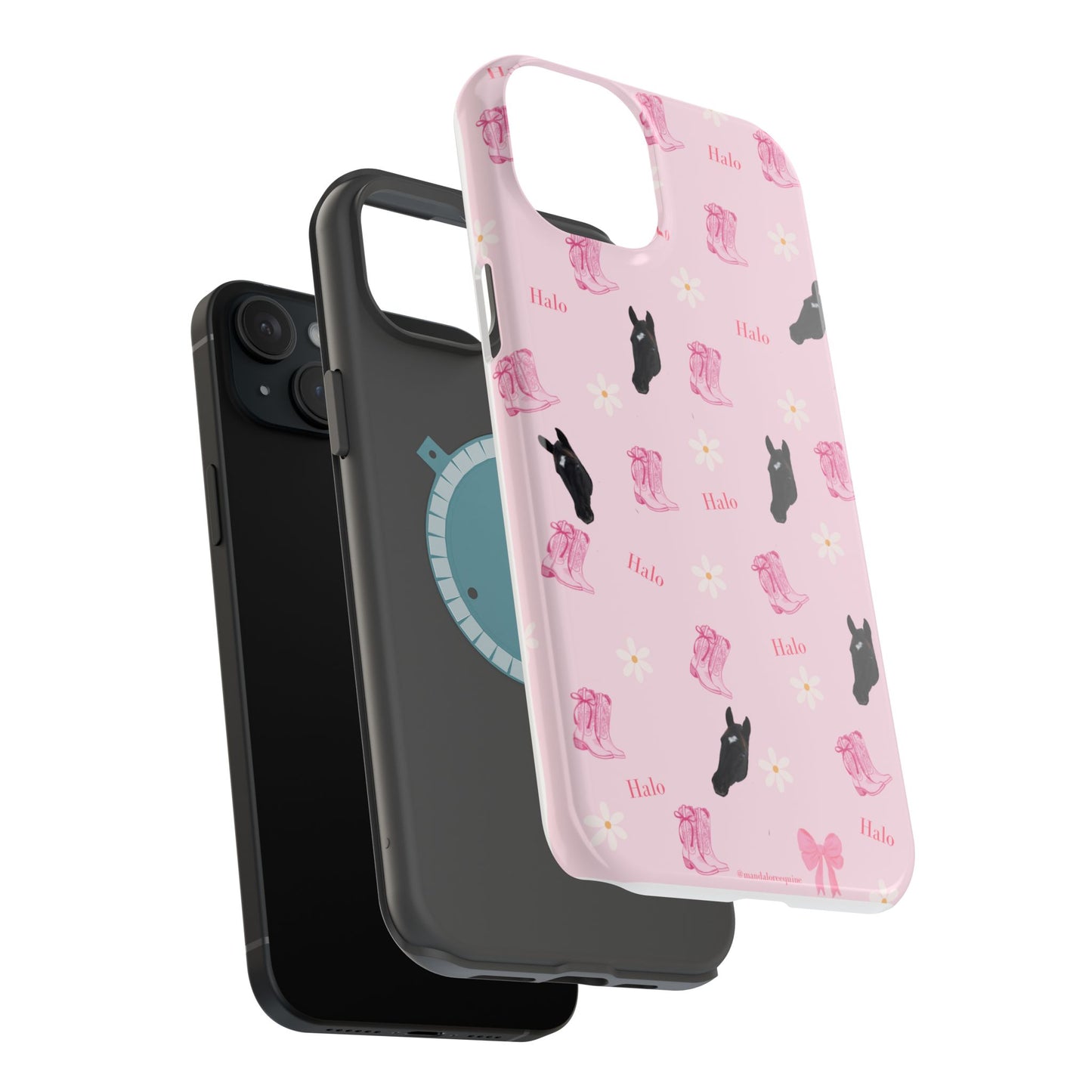 Magnetic Impact-Resistant Phone Case — Cute Pink Cat Pattern