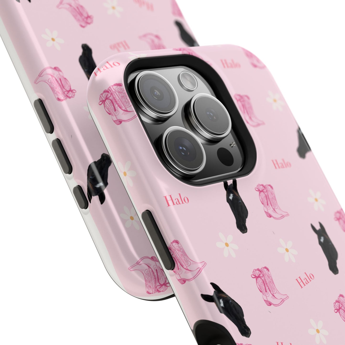 Magnetic Impact-Resistant Phone Case — Cute Pink Cat Pattern