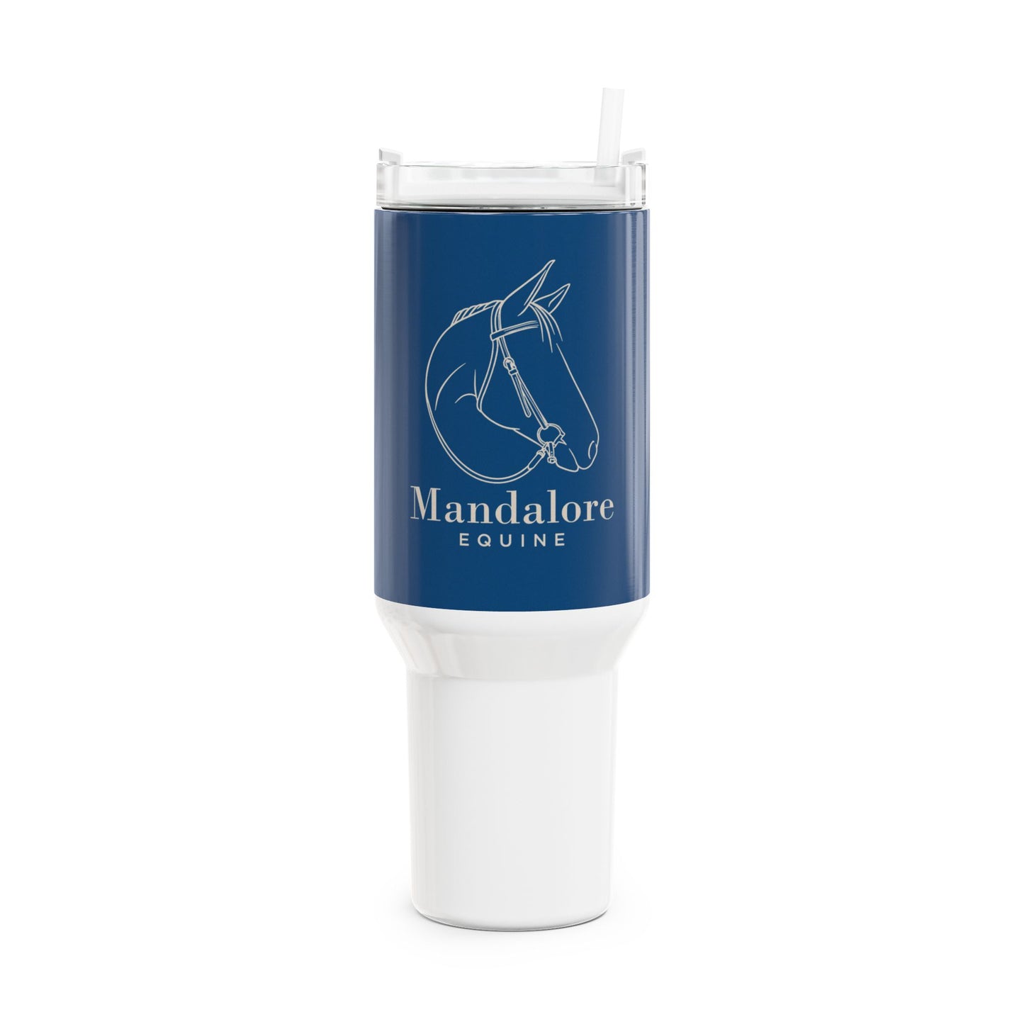 Mandalore Equine Horse Head Logo Tumbler | 40oz Stainless Travel Cup