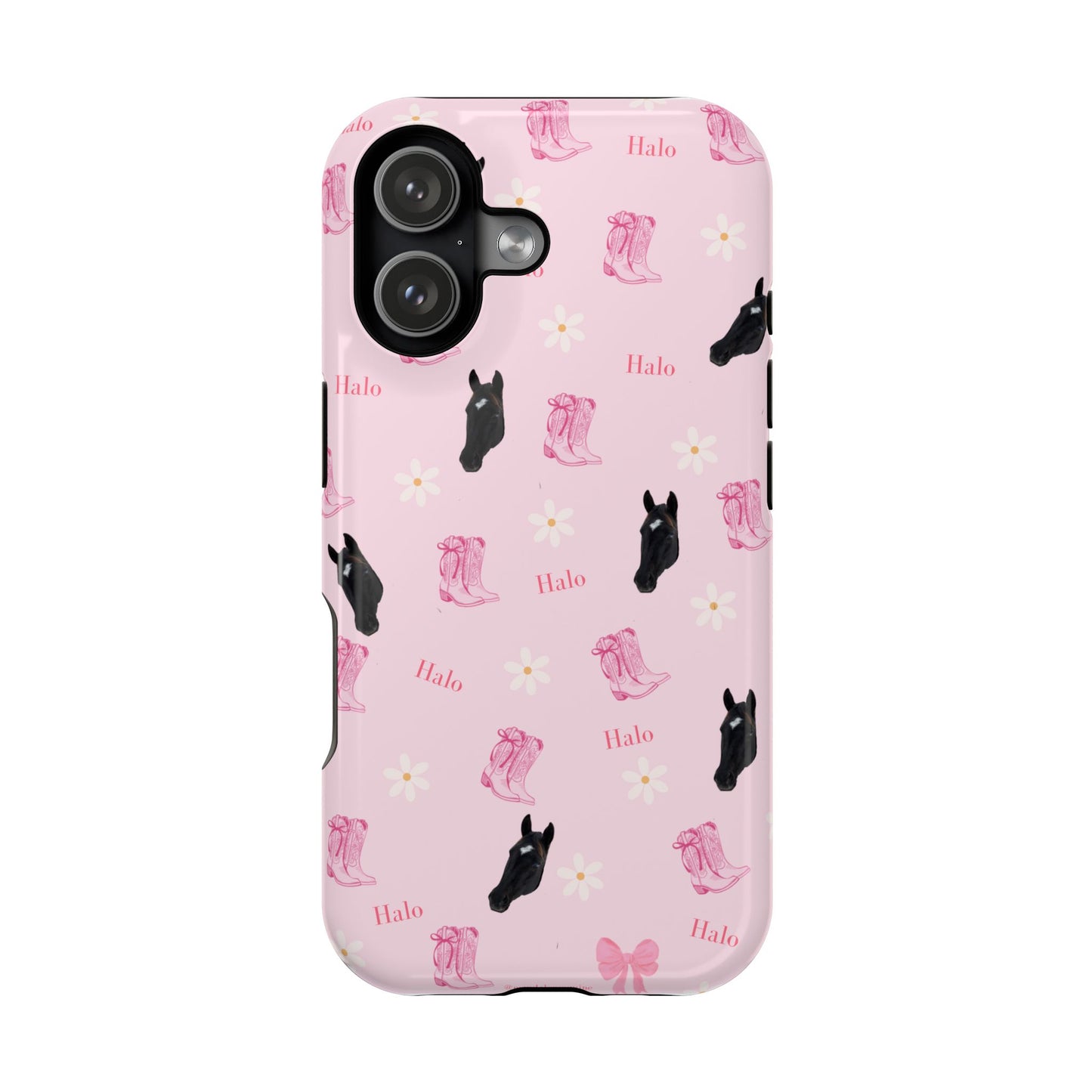 Magnetic Impact-Resistant Phone Case — Cute Pink Cat Pattern