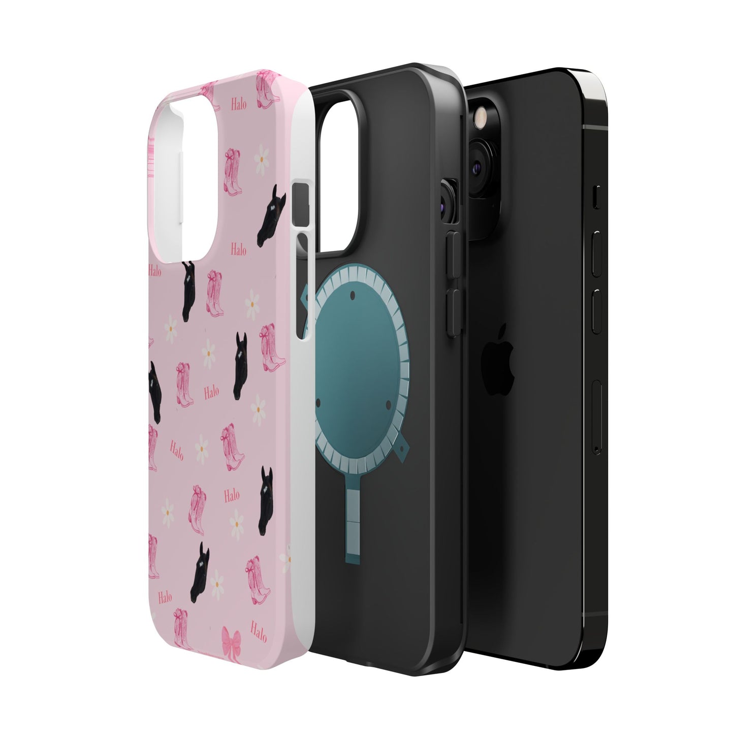 Magnetic Impact-Resistant Phone Case — Cute Pink Cat Pattern