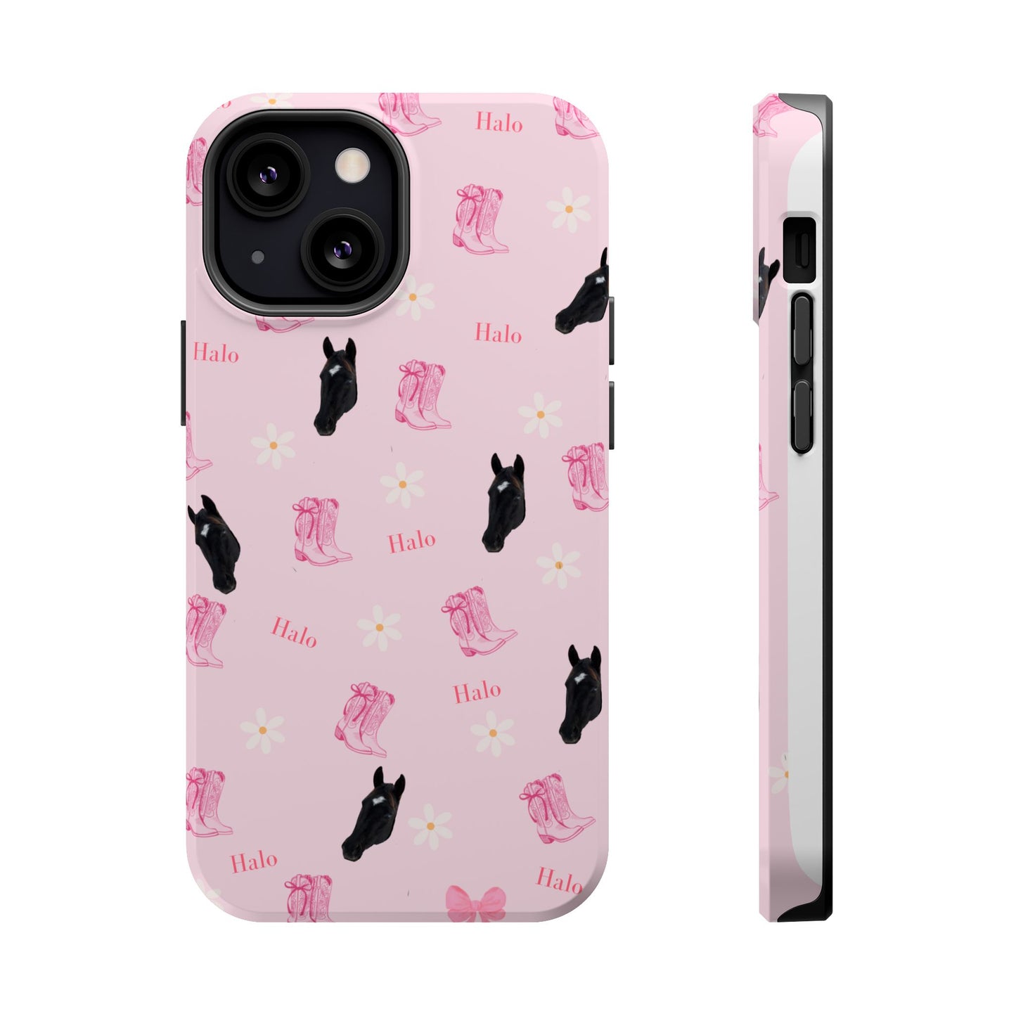 Magnetic Impact-Resistant Phone Case — Cute Pink Cat Pattern