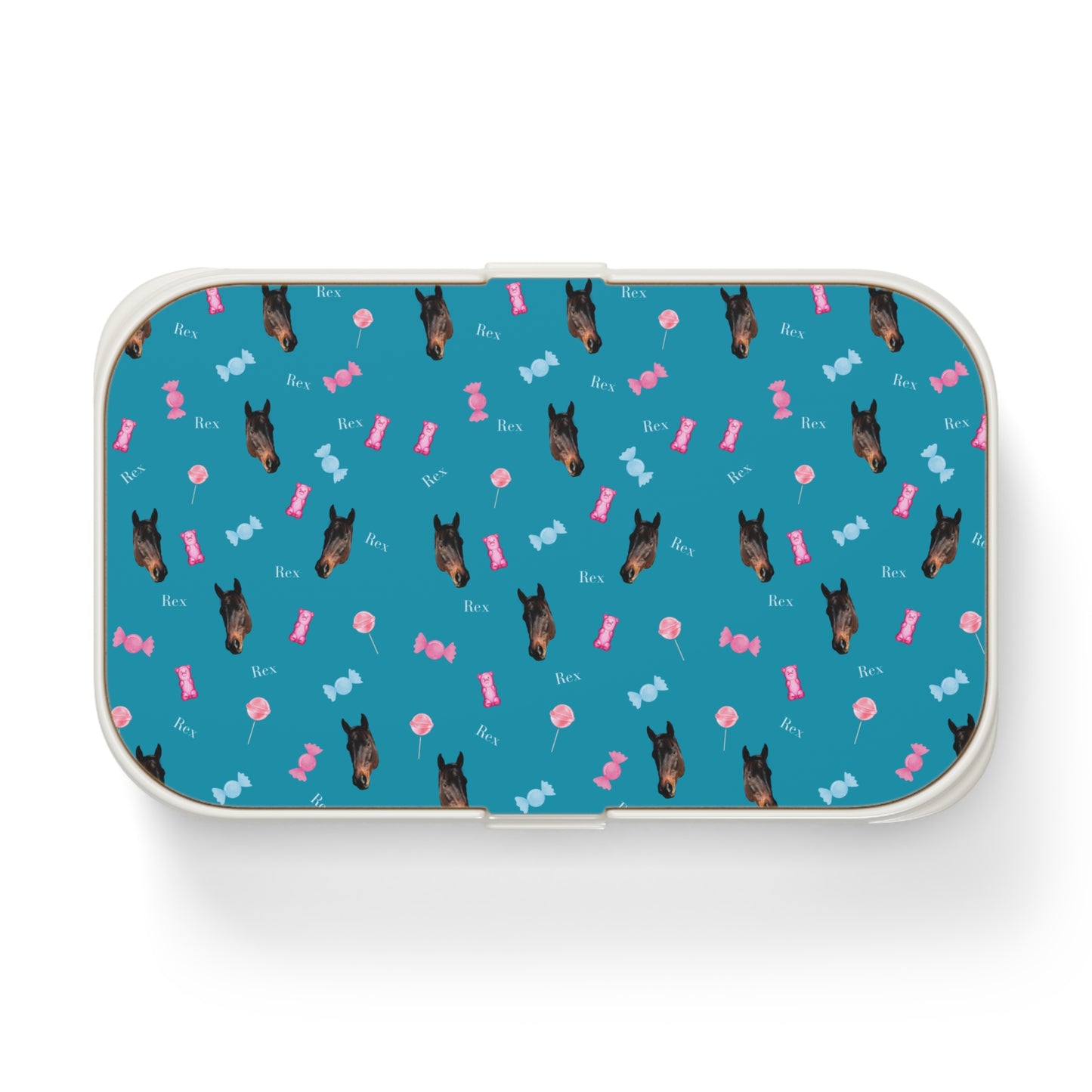 Bento Box — Cute Dog & Candy Pattern Lunch Box