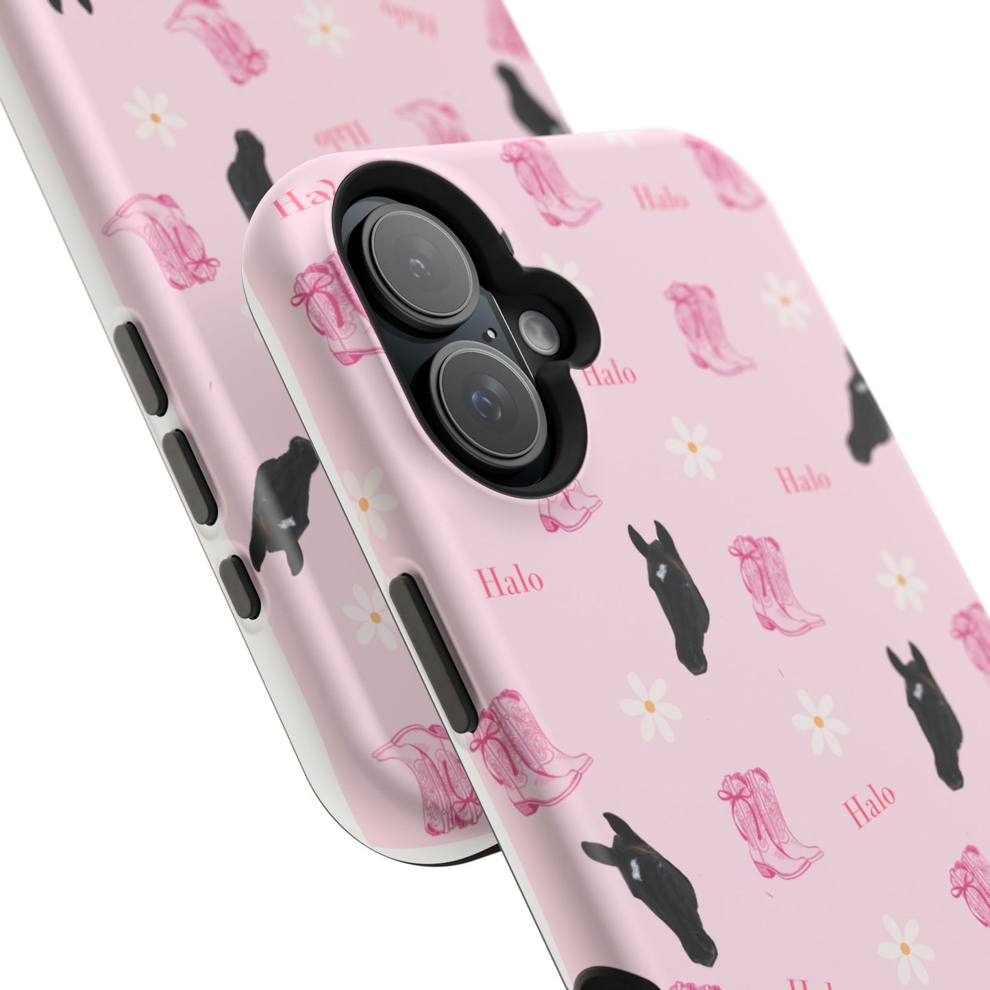Magnetic Impact-Resistant Phone Case — Cute Pink Cat Pattern