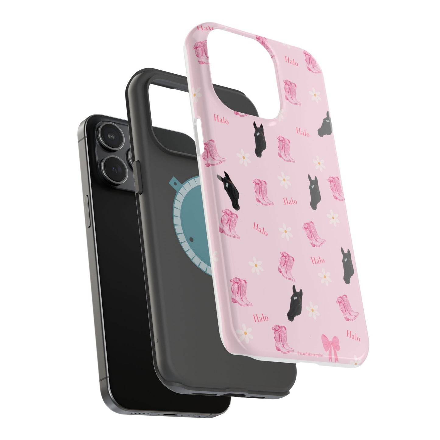 Magnetic Impact-Resistant Phone Case — Cute Pink Cat Pattern