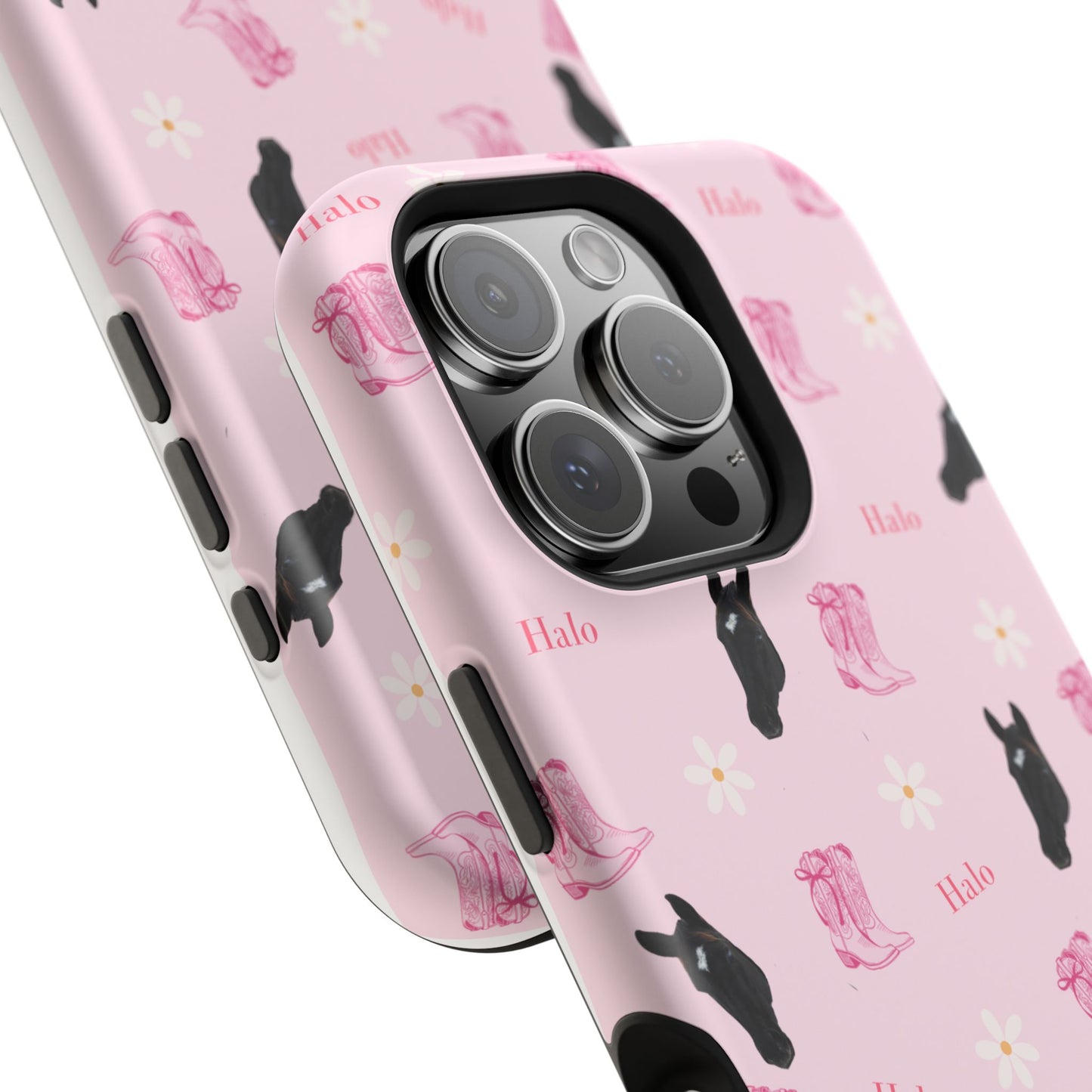 Magnetic Impact-Resistant Phone Case — Cute Pink Cat Pattern