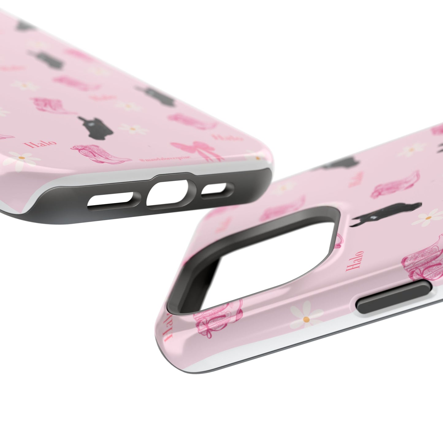 Magnetic Impact-Resistant Phone Case — Cute Pink Cat Pattern