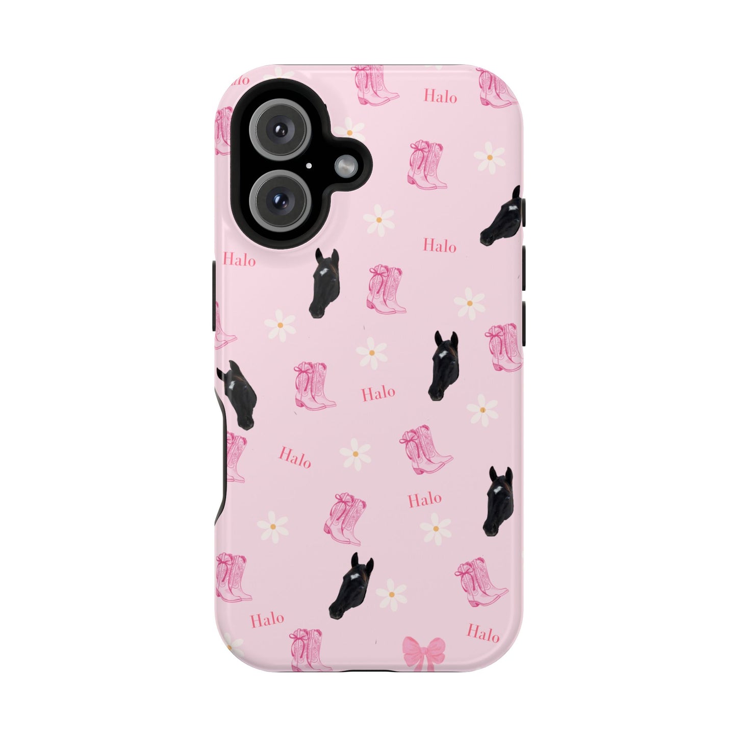 Magnetic Impact-Resistant Phone Case — Cute Pink Cat Pattern