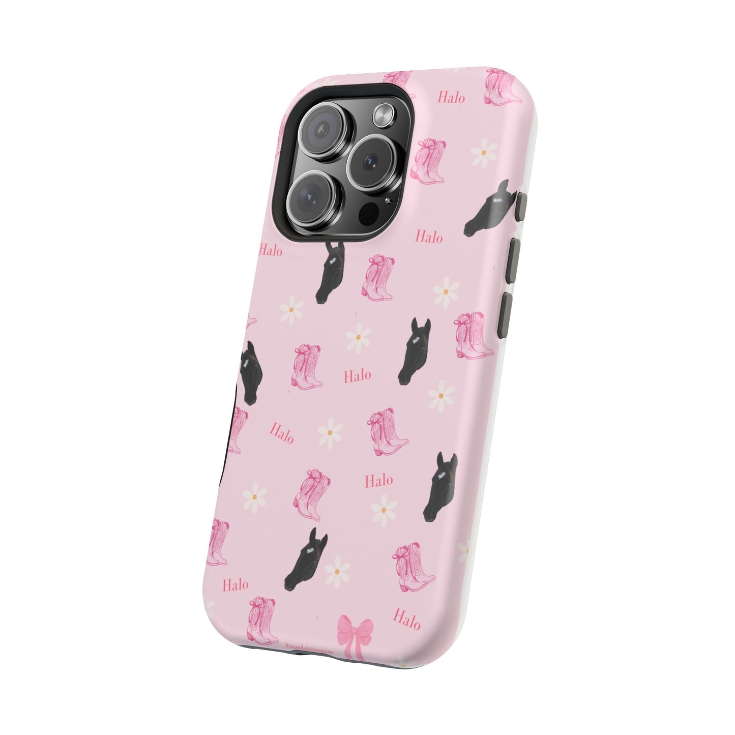 Magnetic Impact-Resistant Phone Case — Cute Pink Cat Pattern