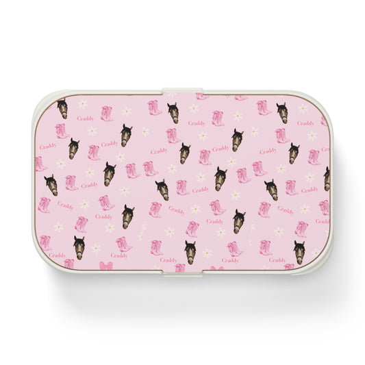 Pink Horse Pattern Bento Lunch Box