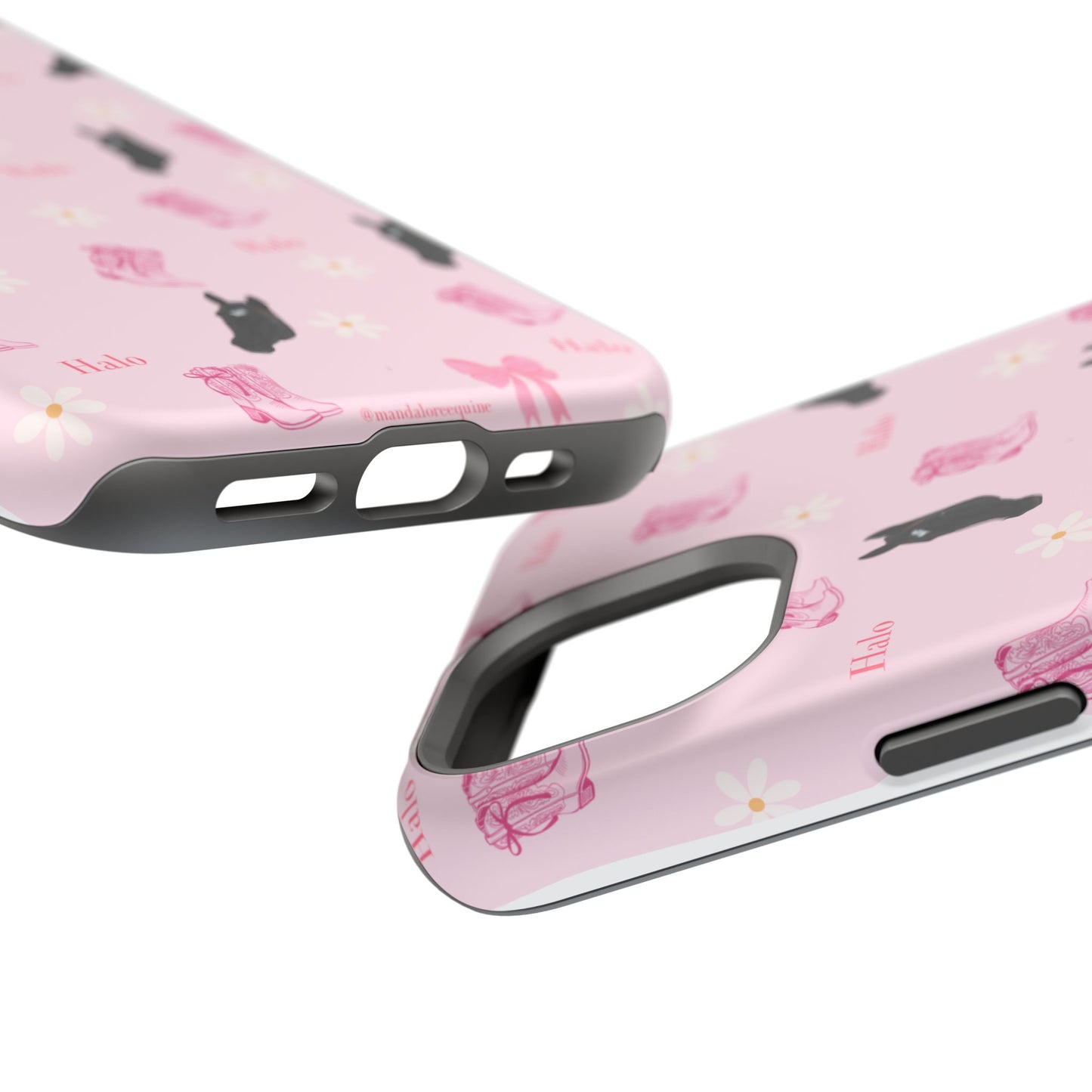 Magnetic Impact-Resistant Phone Case — Cute Pink Cat Pattern