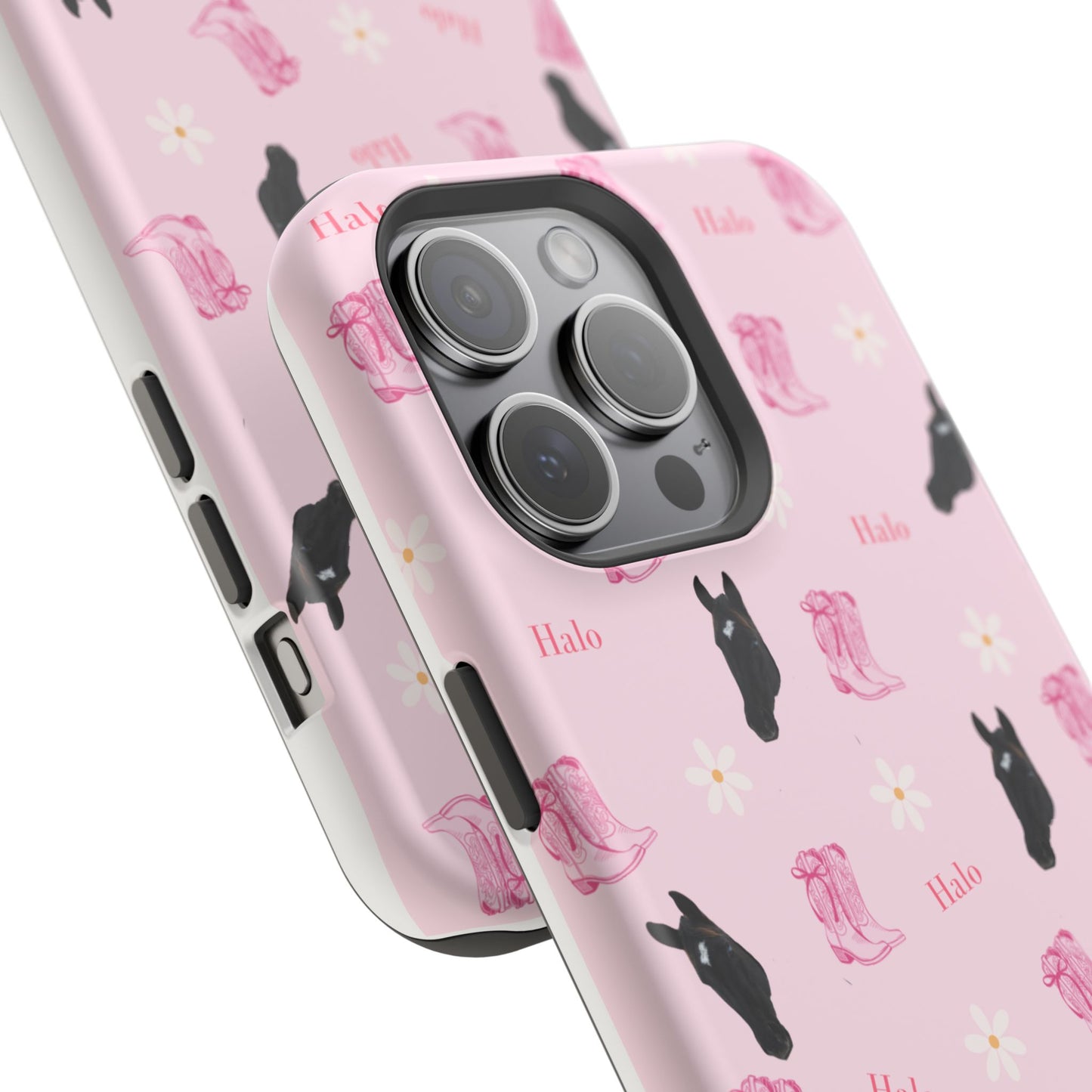 Magnetic Impact-Resistant Phone Case — Cute Pink Cat Pattern
