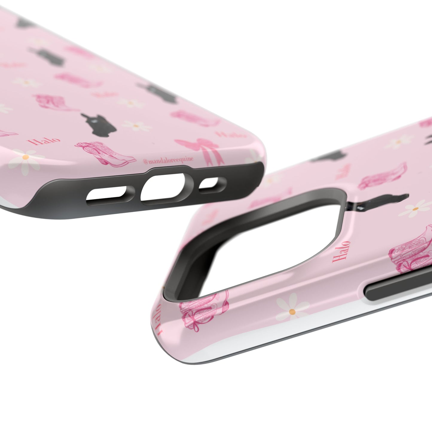 Magnetic Impact-Resistant Phone Case — Cute Pink Cat Pattern