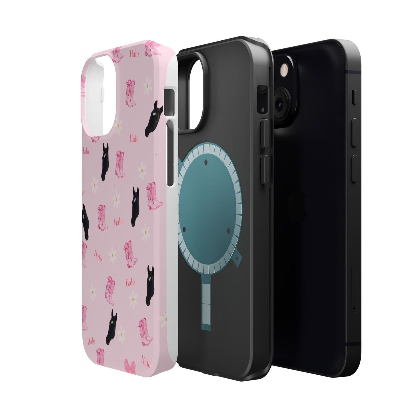 Magnetic Impact-Resistant Phone Case — Cute Pink Cat Pattern