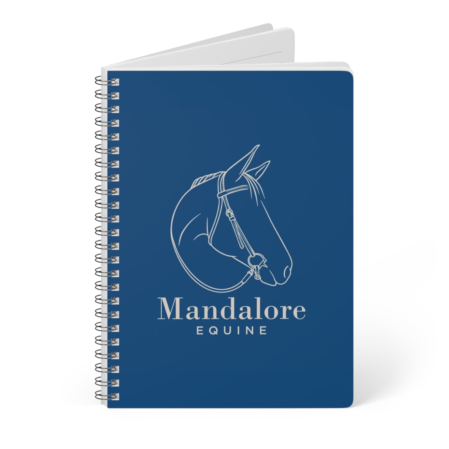 Mandalore Equine A5 Spiral Notebook — Horse Head Journal (Wirobound Softcover, Lined)
