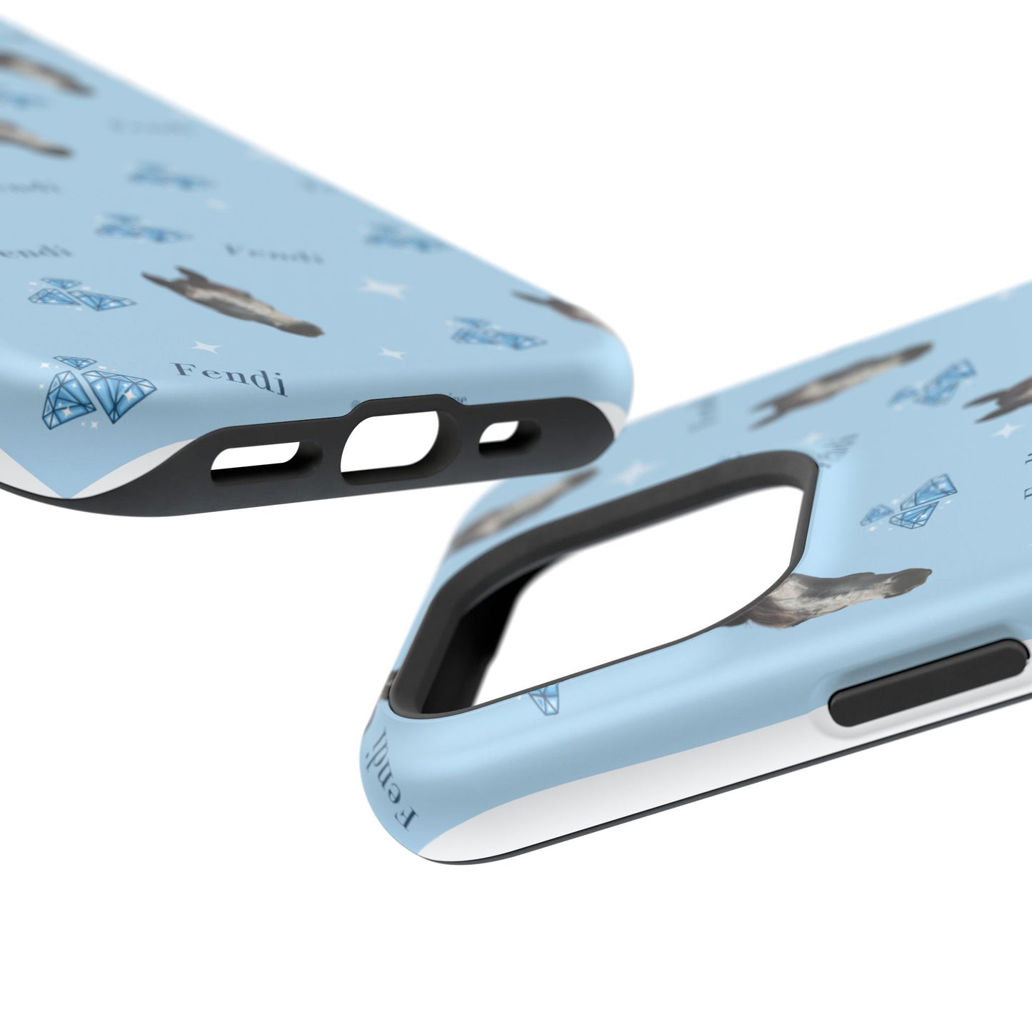 Blue Horse Pattern Magnetic Impact-Resistant Phone Case