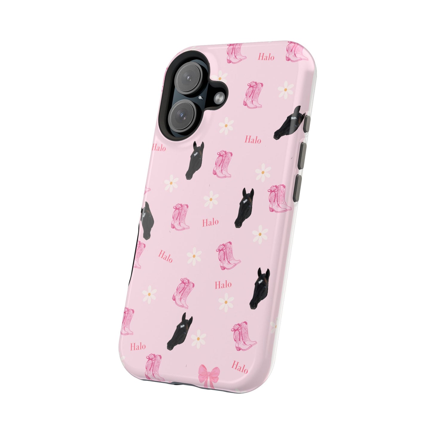 Magnetic Impact-Resistant Phone Case — Cute Pink Cat Pattern