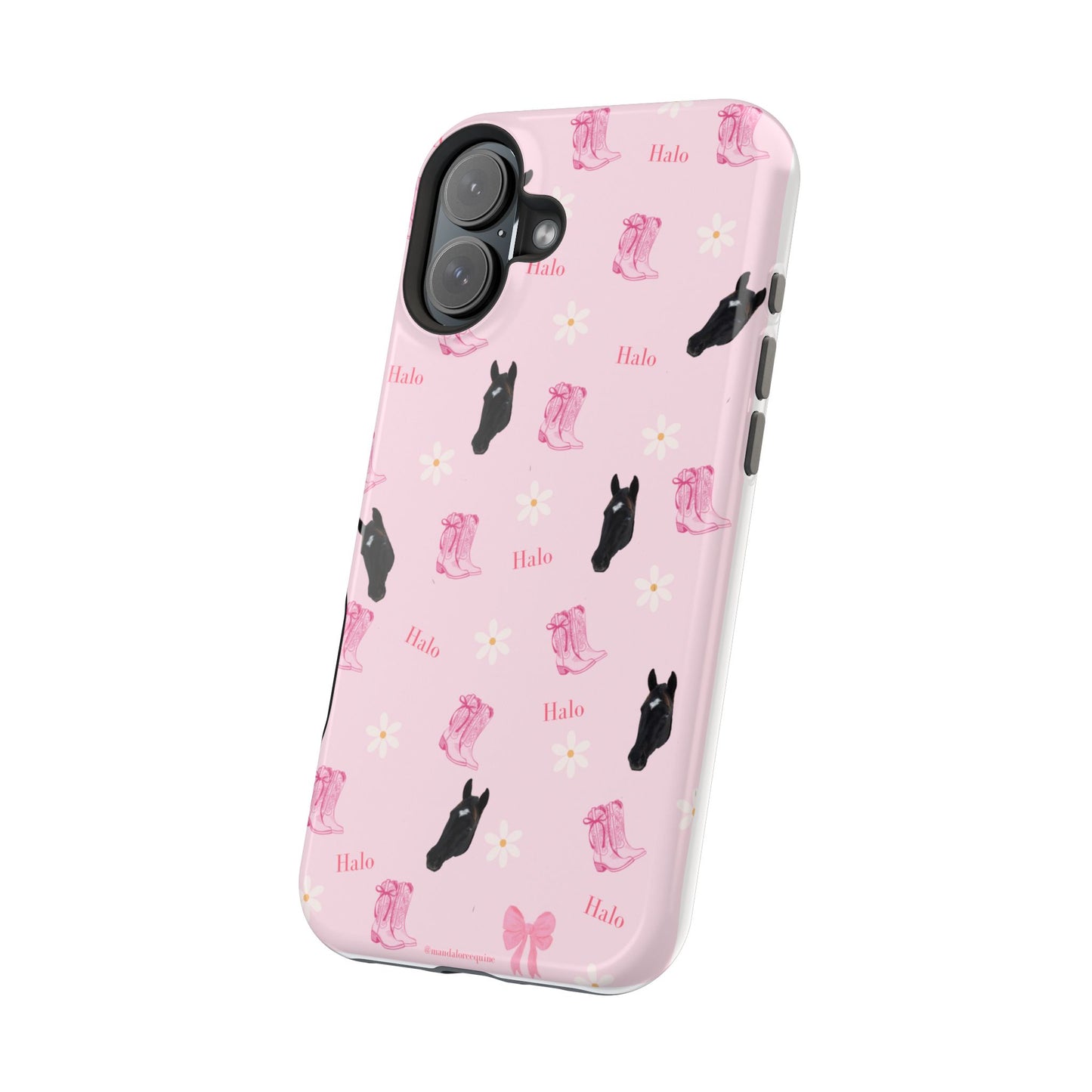 Magnetic Impact-Resistant Phone Case — Cute Pink Cat Pattern