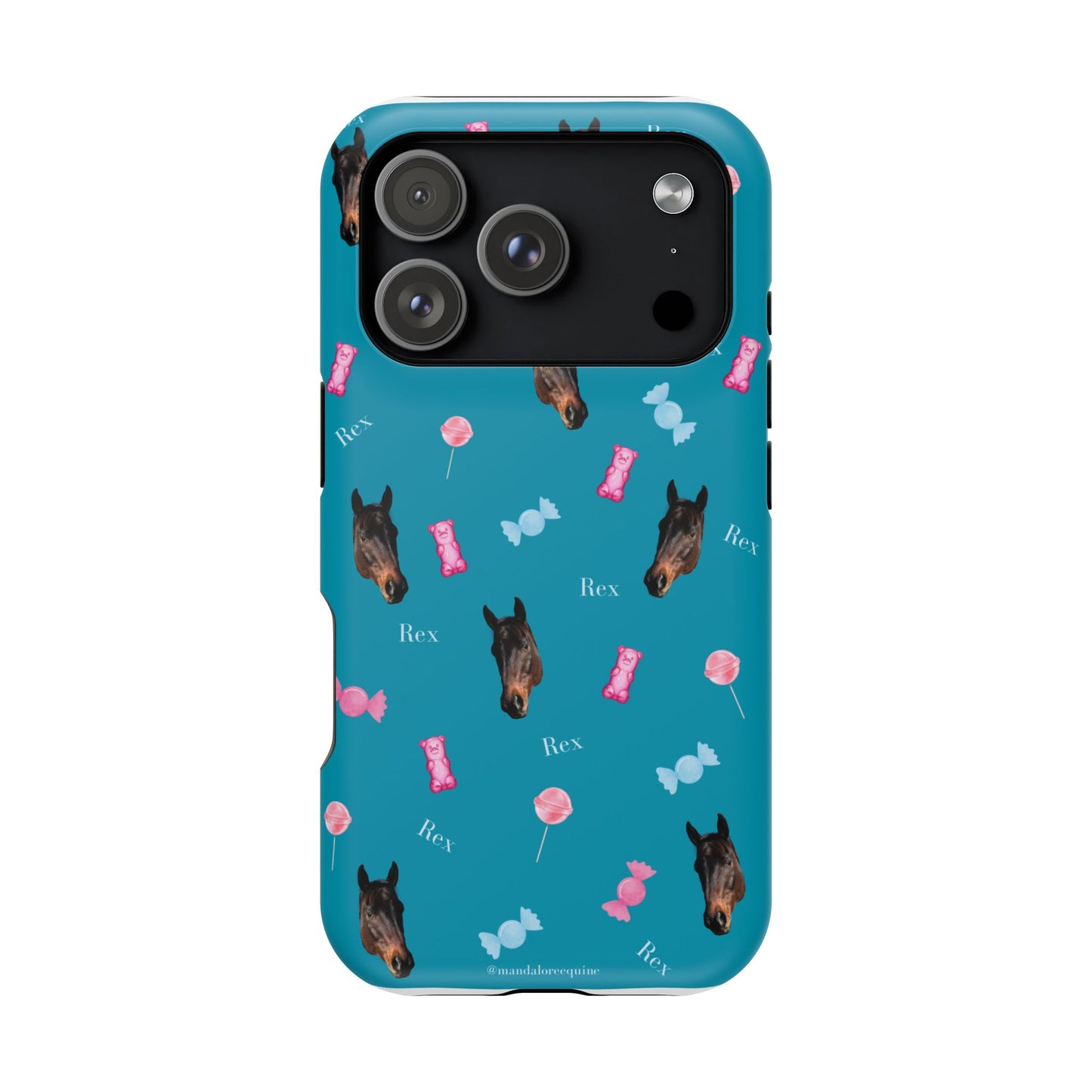 Magnetic Impact-Resistant Phone Case — Teal Doberman Candy Pattern (Protective, Shockproof)