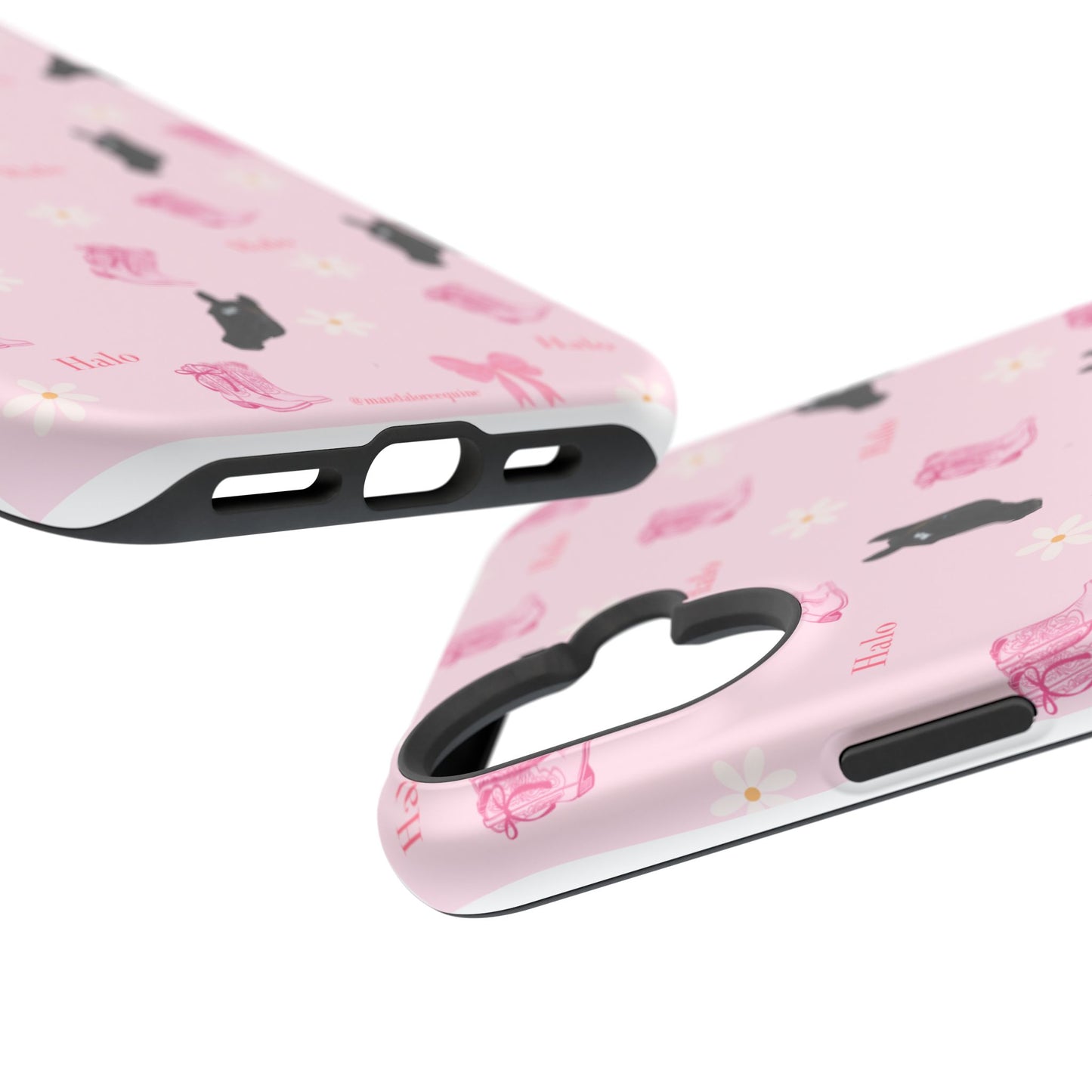 Magnetic Impact-Resistant Phone Case — Cute Pink Cat Pattern