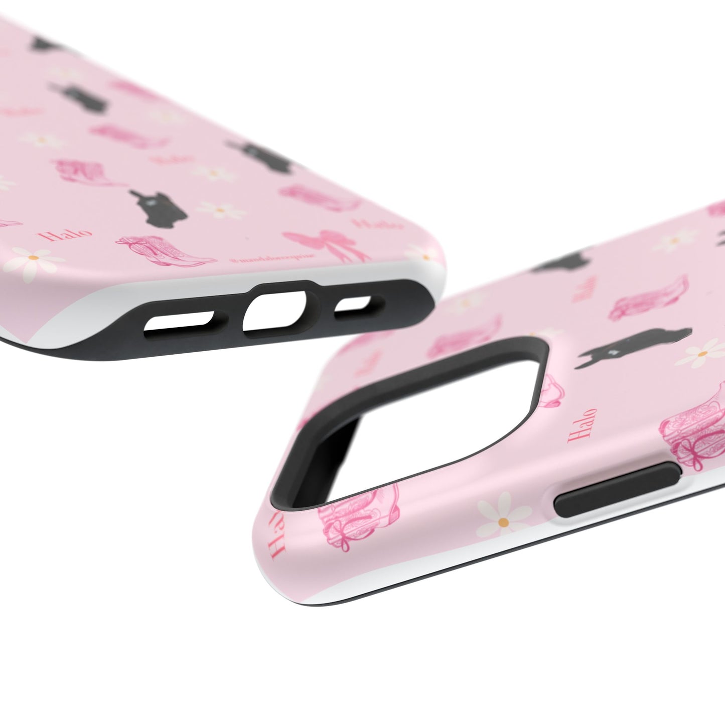 Magnetic Impact-Resistant Phone Case — Cute Pink Cat Pattern