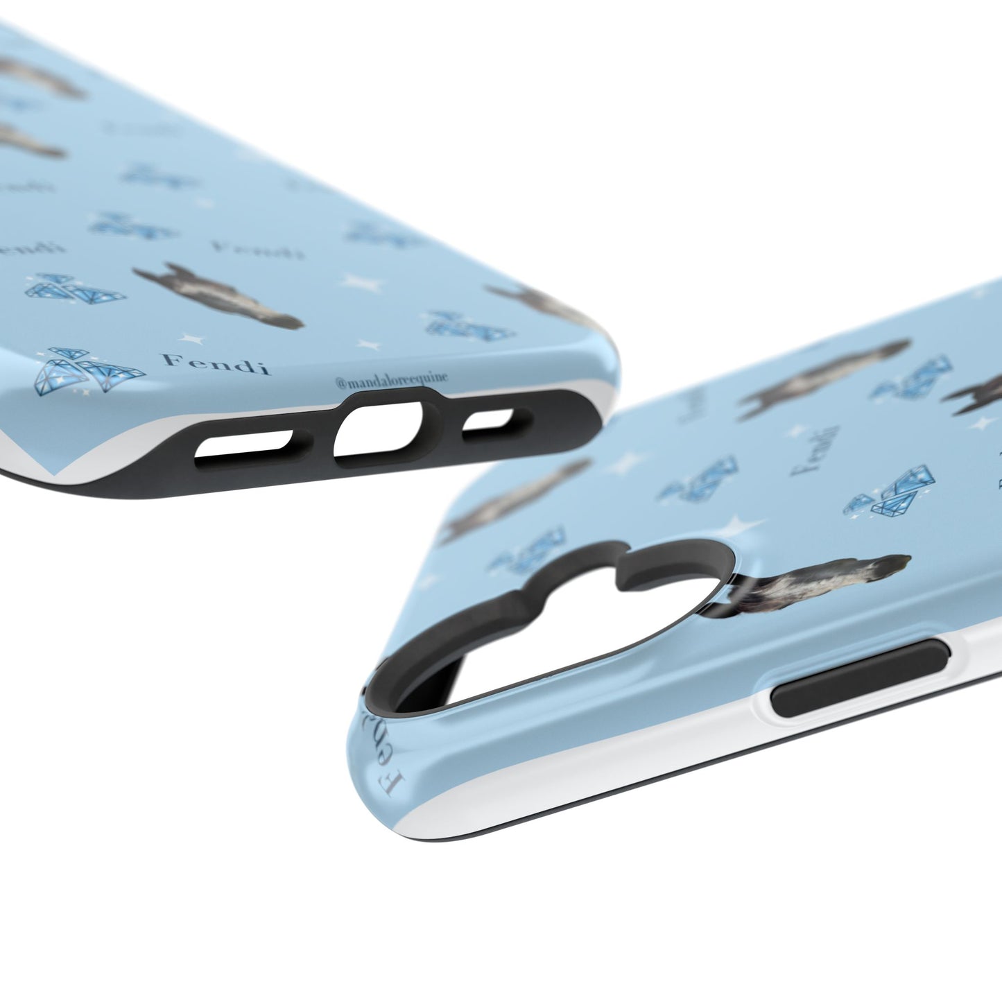Blue Horse Pattern Magnetic Impact-Resistant Phone Case