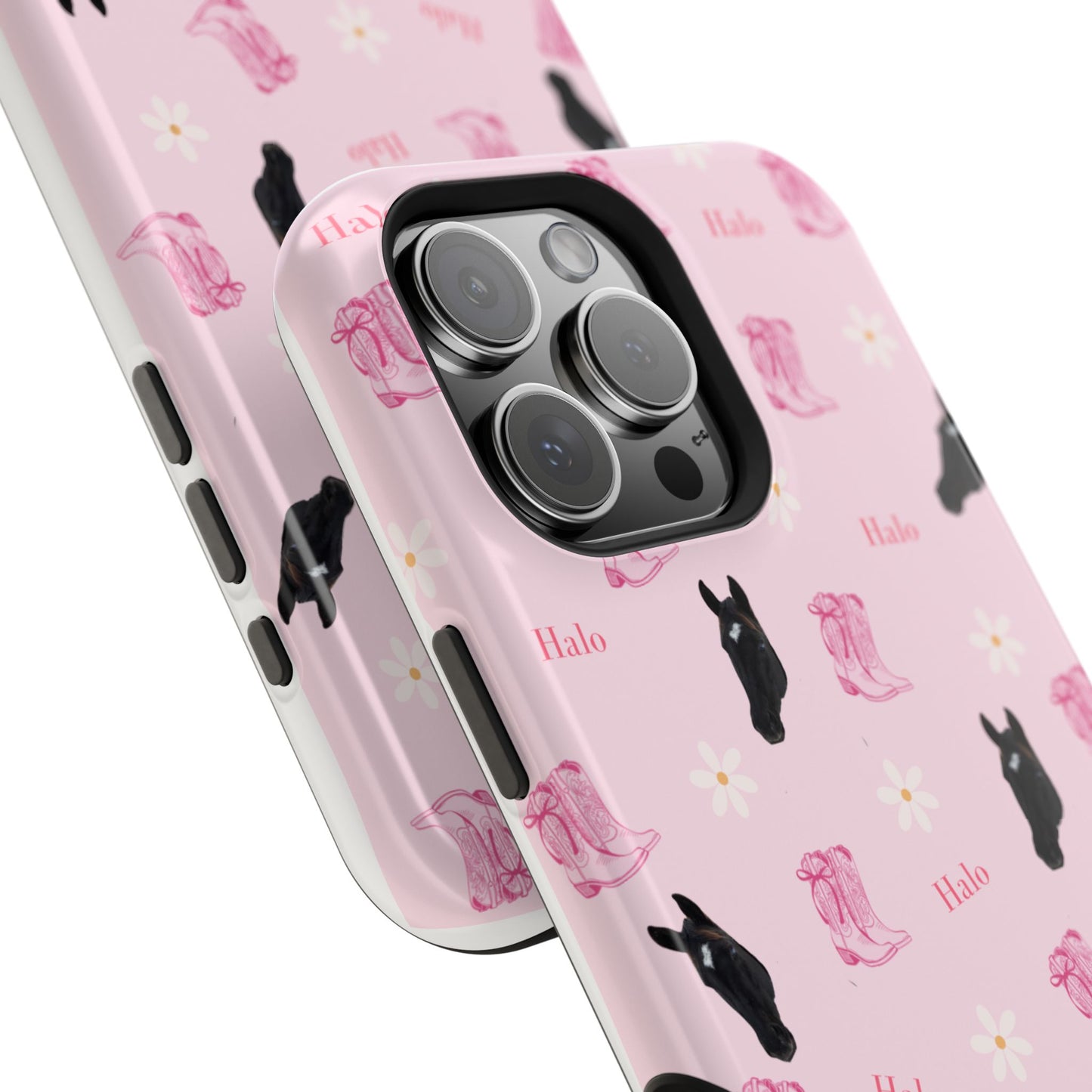 Magnetic Impact-Resistant Phone Case — Cute Pink Cat Pattern