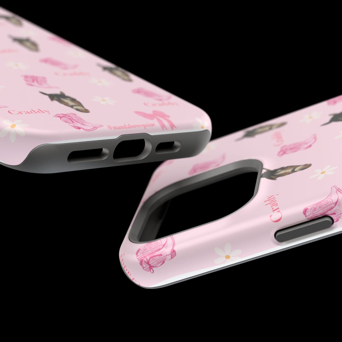 Pink Horse Pattern Magnetic Impact Case — Custom Equestrian iPhone Cover